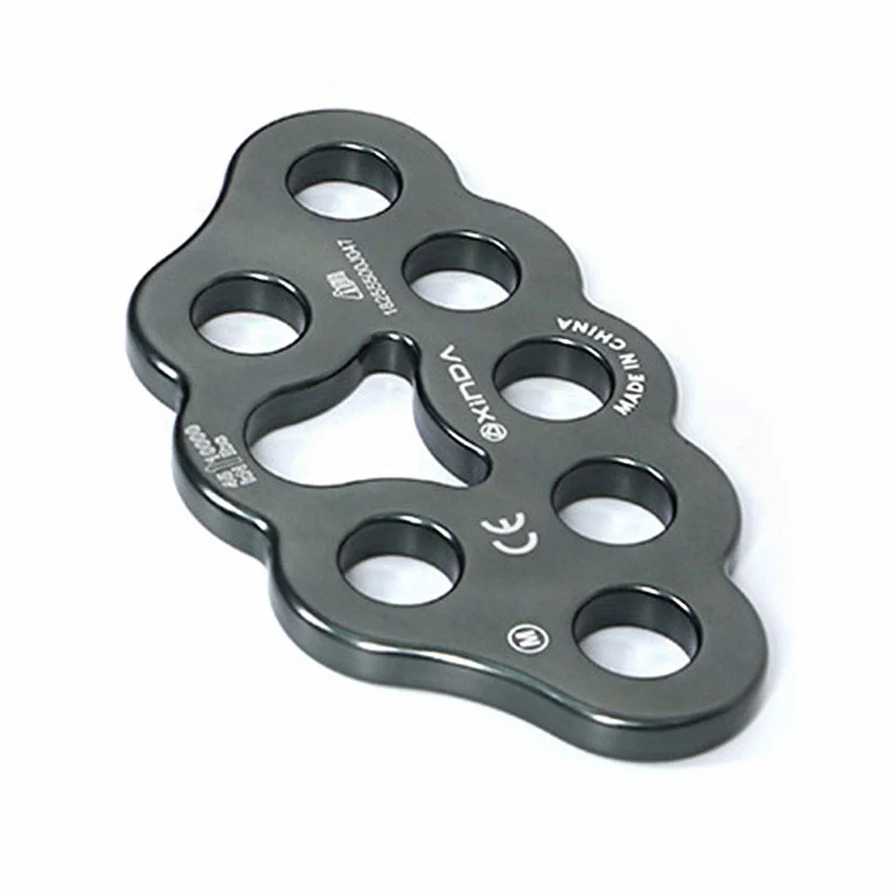 Paw Descender Plate Multi Anchor Point Connector Gear Placa de Aparejo 8 Agujeros para Espeleología Escalada Rescate
