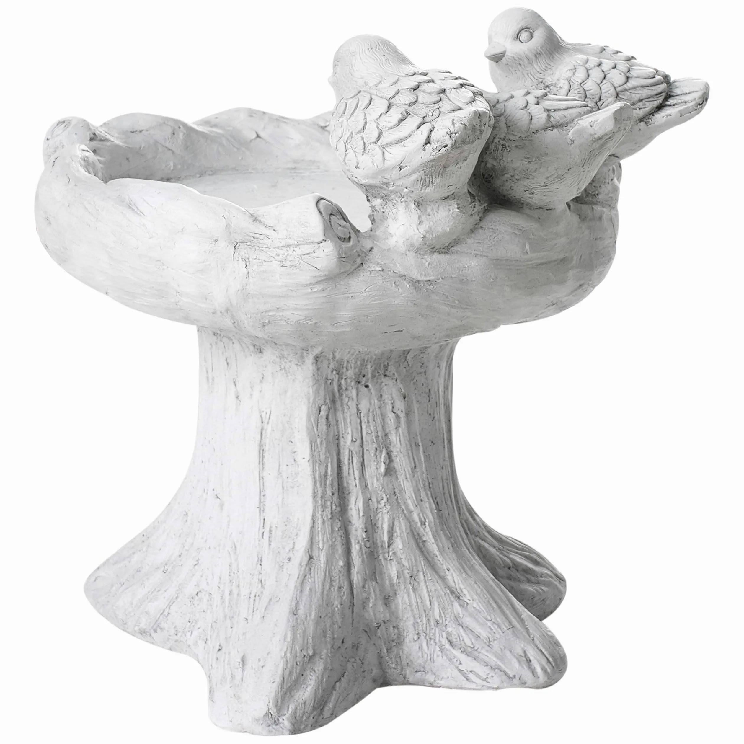 Beliani Bebedero para pájaros de jardín para exterior pileta mgo decorativo gris Jezza