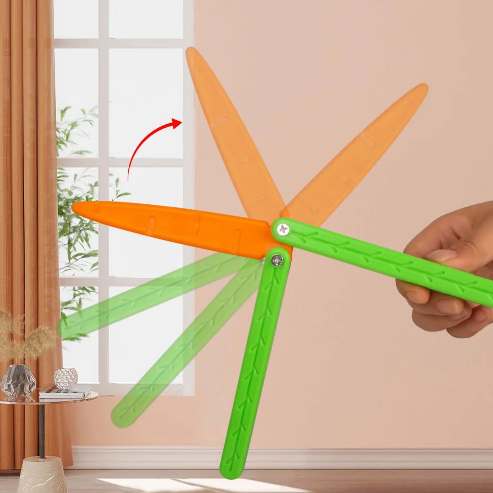 Cuchillo mariposa de entrenamiento sin filo, navaja mariposa de plástico impreso en 3D para principiantes
