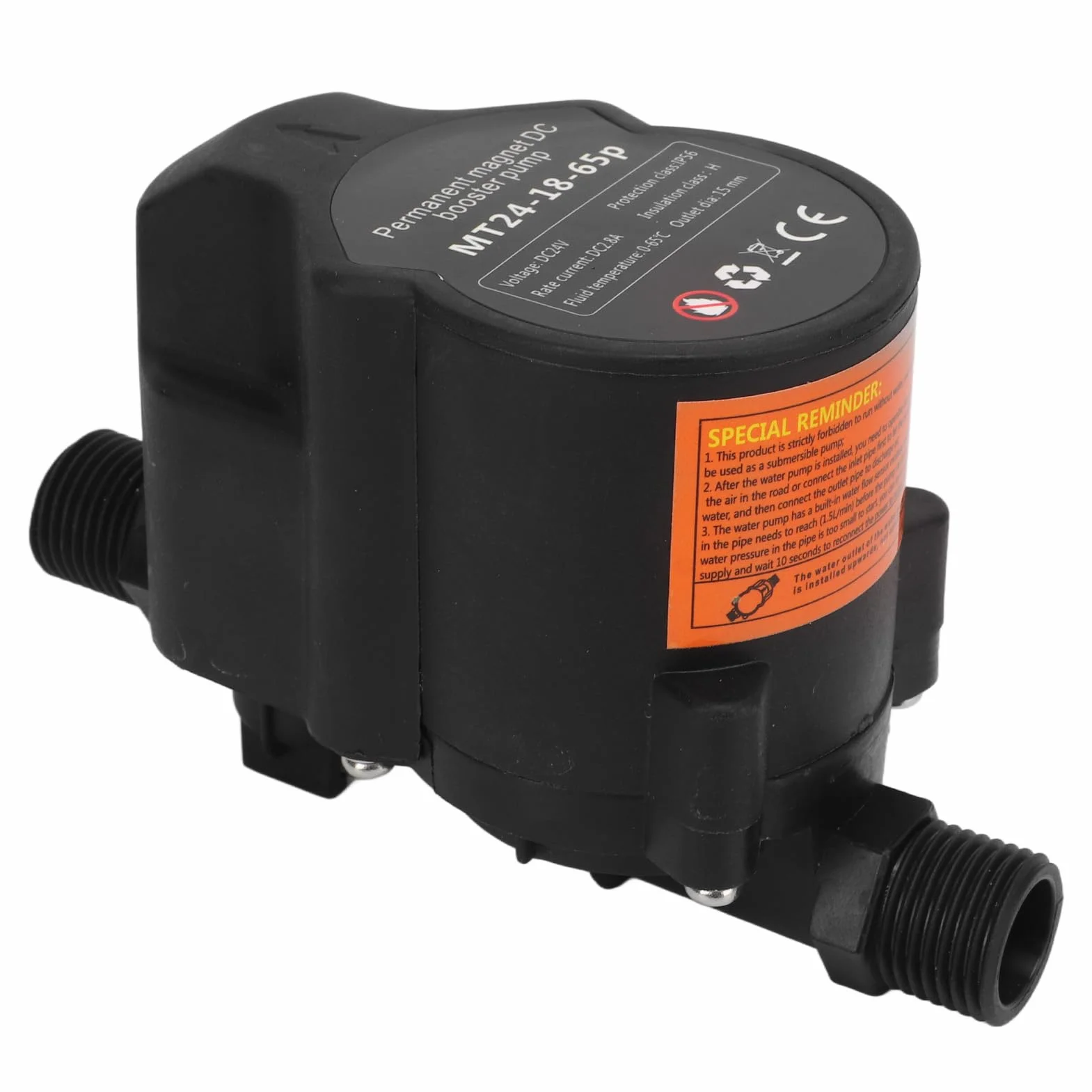 Bomba de aumento de presión de agua, bomba de aumento de presión de 24 V, amplificador automático de presión de agua, control de bomba, interruptor de presión, para jardín, hogar, cocina, ducha, 15 l