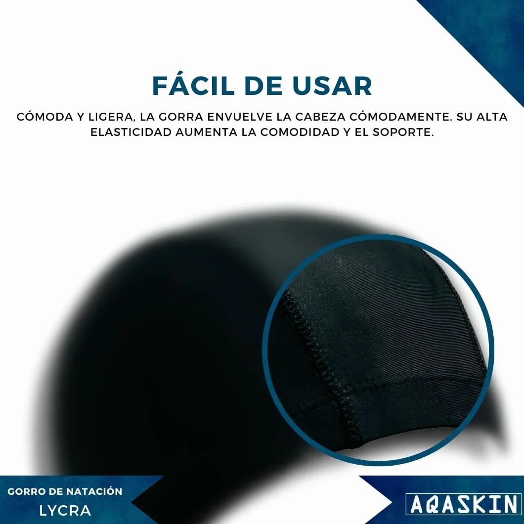 Gorros de natación Profesionales de Licra hipoalergénico sin látex ni Silicona – Gorro de Piscina Unisex - 50 Piezas