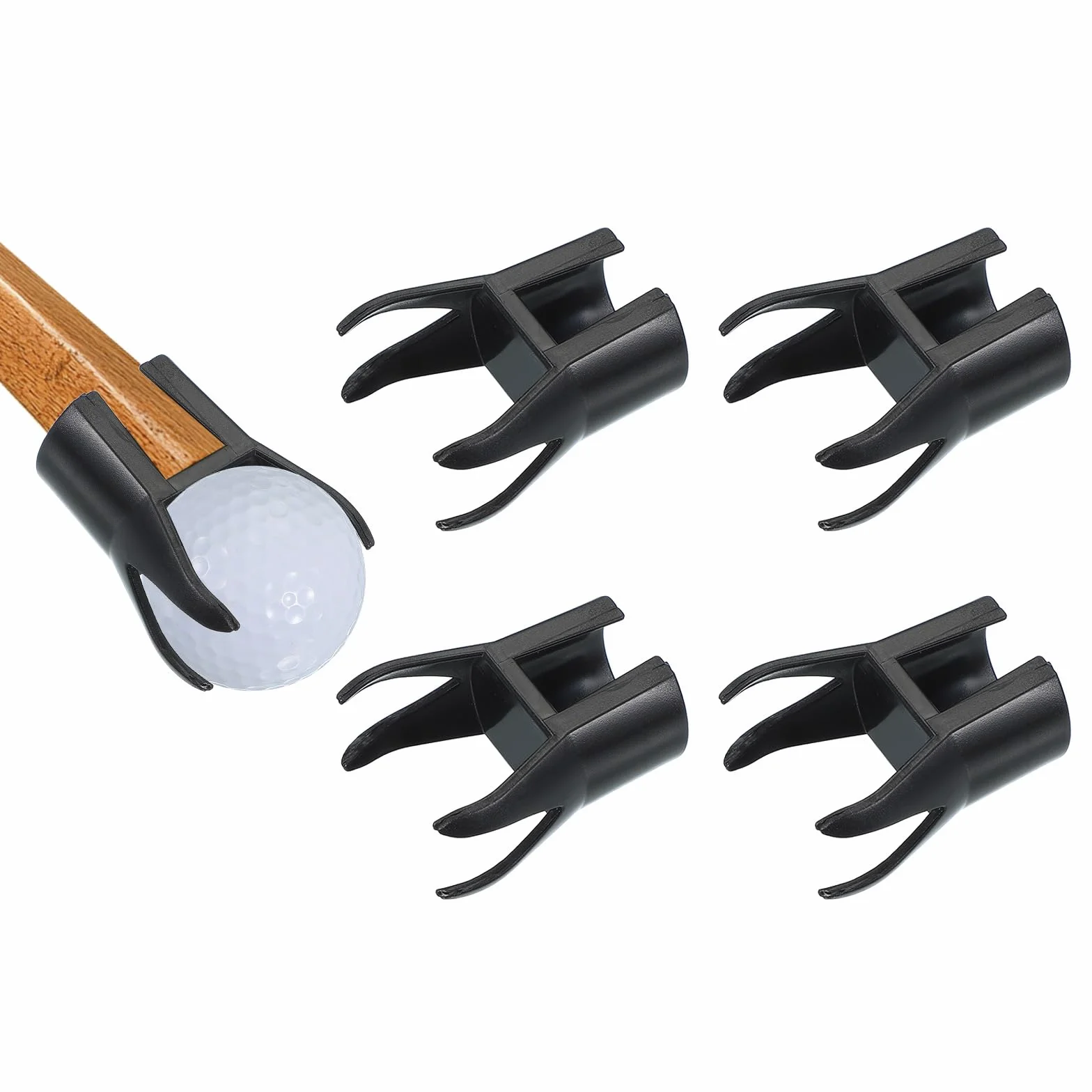 PATIKIL Recogedor de Bolas de Golf 5 Piezas 4 Puntas Negro