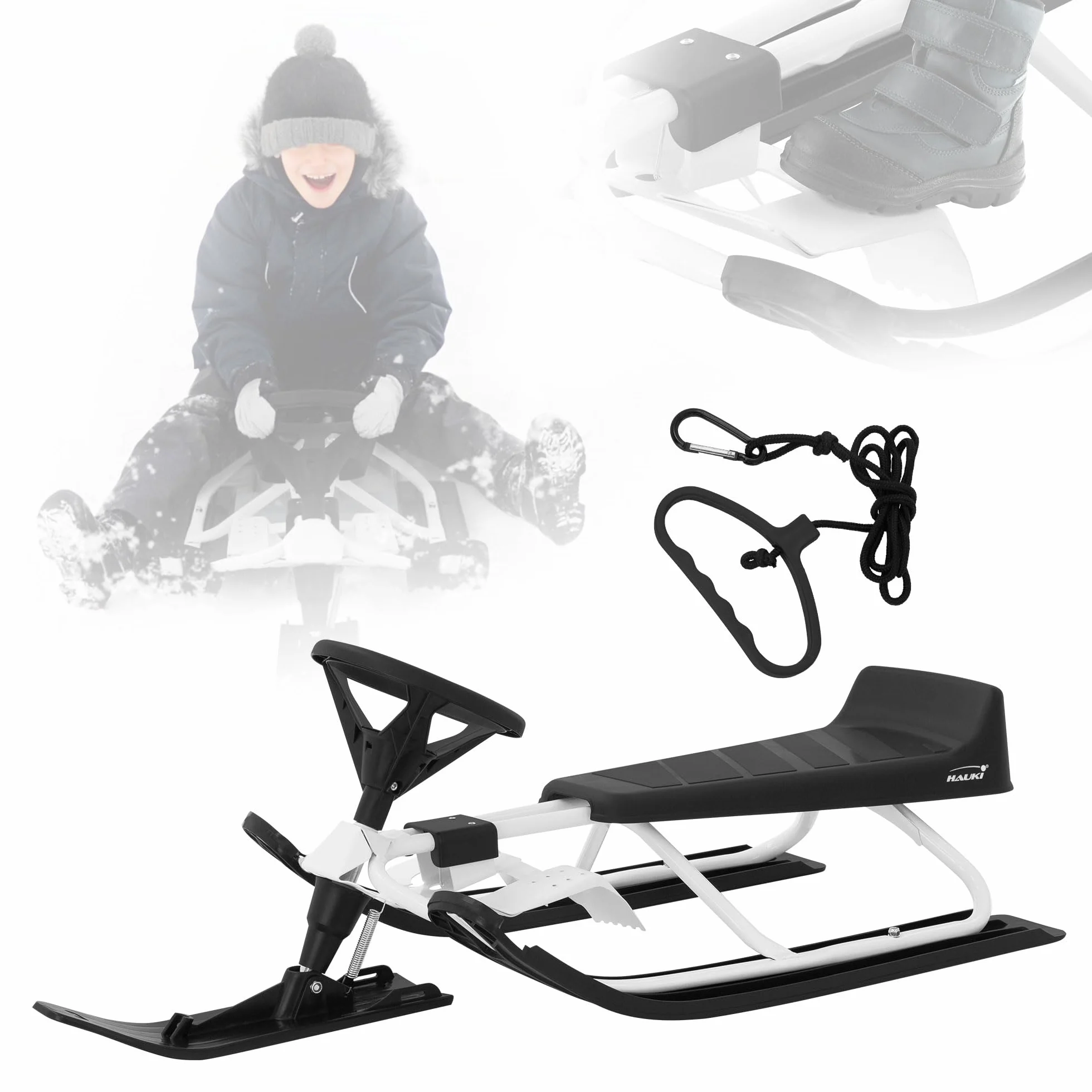ECD Germany Trineo de dirección infantil 119x38x50cm hasta 90kg acero