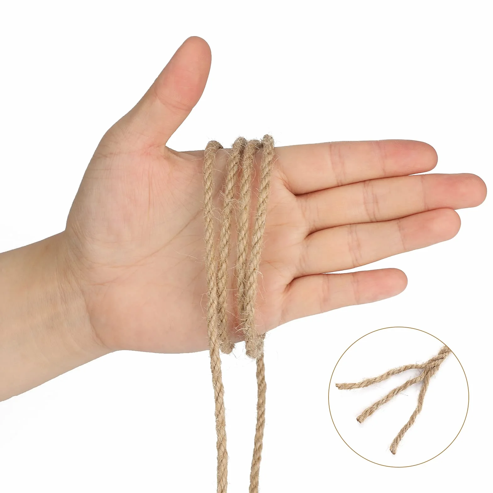 G2PLUS 50M Cuerda de Yute Cuerda Cañamo 4MM Cordel Cuerda Yute Gruesa Cuerda para el Hogar,Jardinería y Decoración
