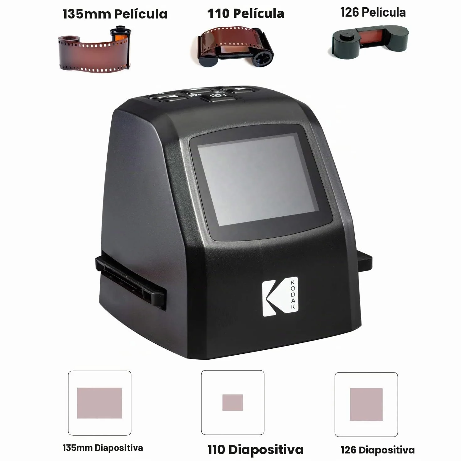 Kodak Mini escáner Digital de películas y Diapositivas Negro