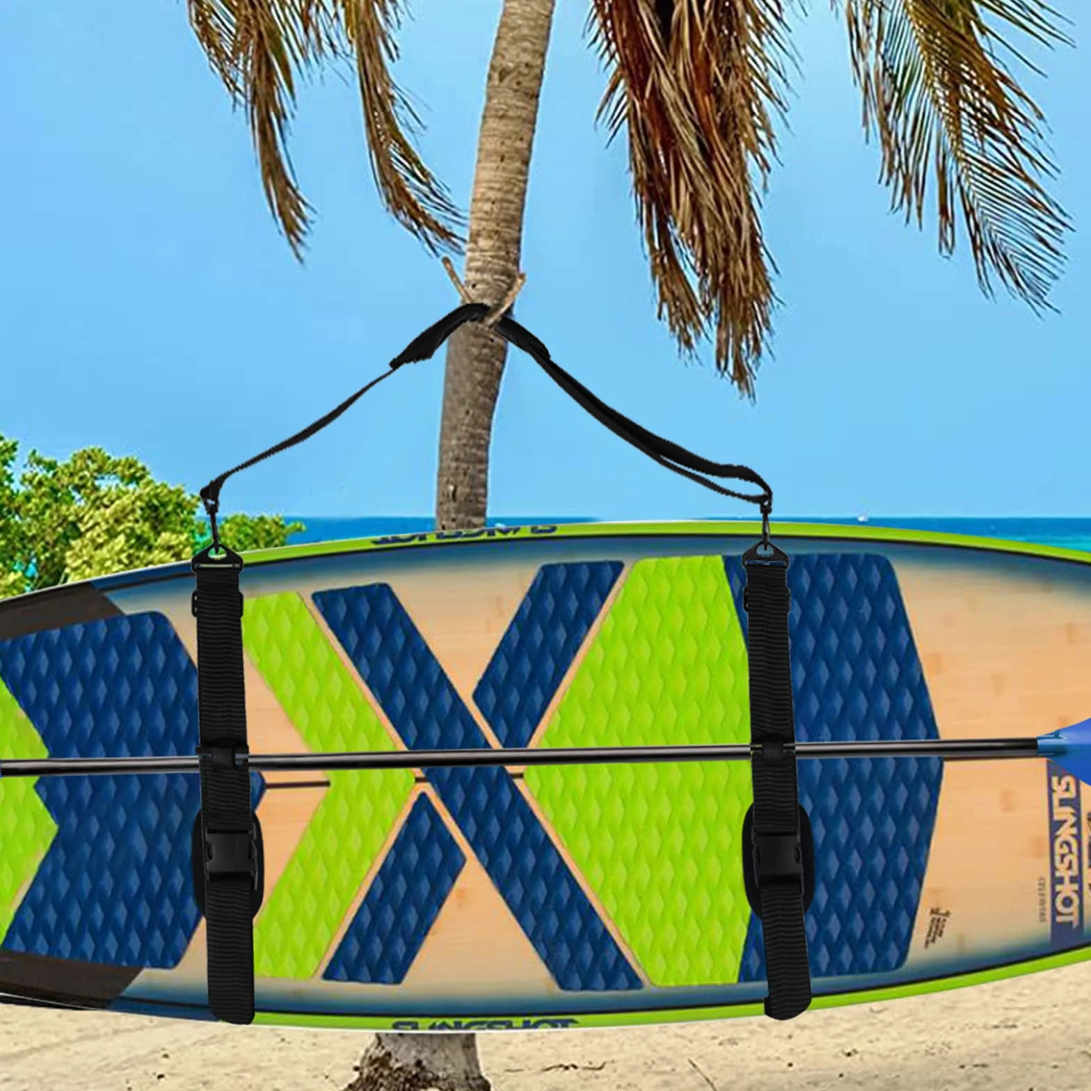 JEEZAO Correa Transporte Tabla Surf Ajustable Hombro SUP Kayak Canoa Paddle