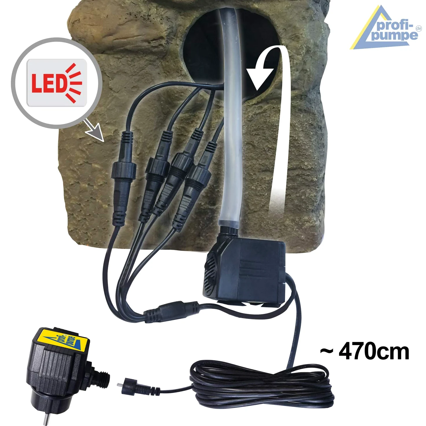 Fuente DE JARDÍN - Fuente DE Agua Cuencos MAGICOS con luz LED 230V Cascada, Fuente Ornamental para jardín, Estanque de jardín, terraza, balcón