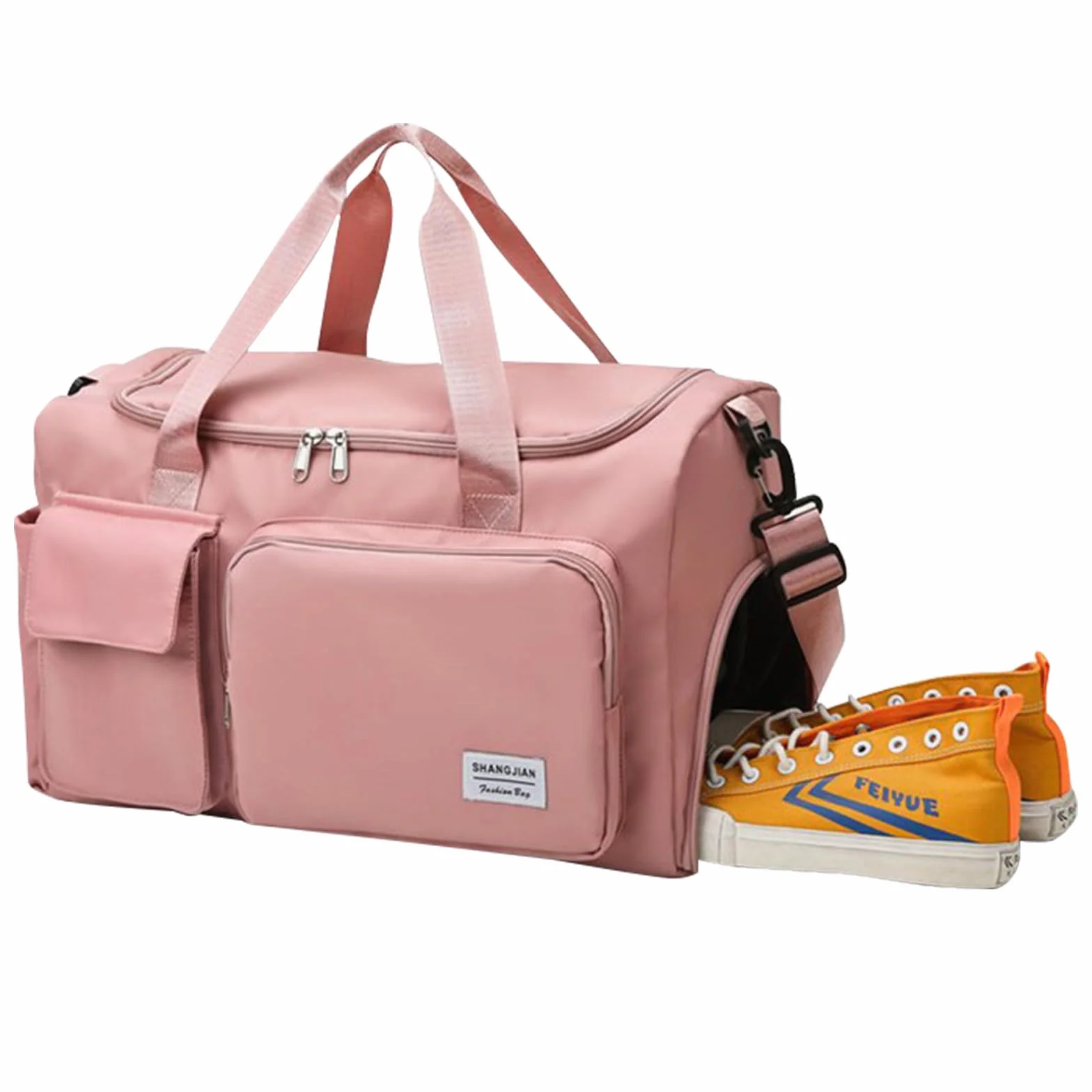 Bolsa de Viaje Plegable Mujer Gran Capacidad Gimnasio con Compartimento Zapatos y Bolsillo Húmedo
