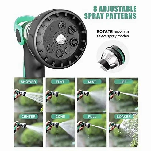 Tubería de agua telescópica Metal Ocho funciones Pistola de agua Riego de jardín Pistola de agua de lavado de autos domésticos de alta presión Pistola de agua de alta presión (Color : American Rules)