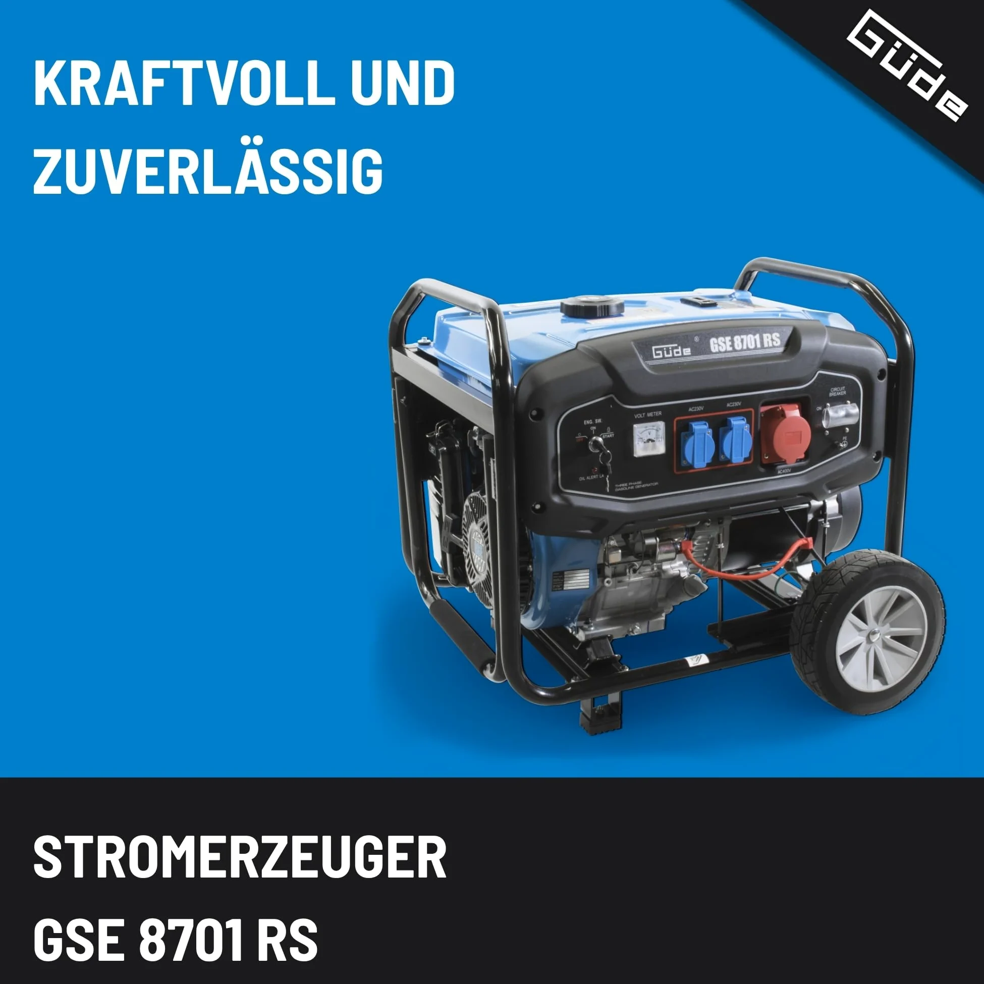 Güde GSE 8701 RS - Generador de corriente a gasolina