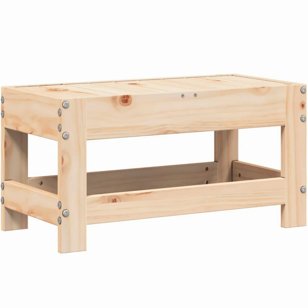 vidaXL Taburete de Jardín Reposapiés Otomana Mesa de Centro Madera Maciza de Pino