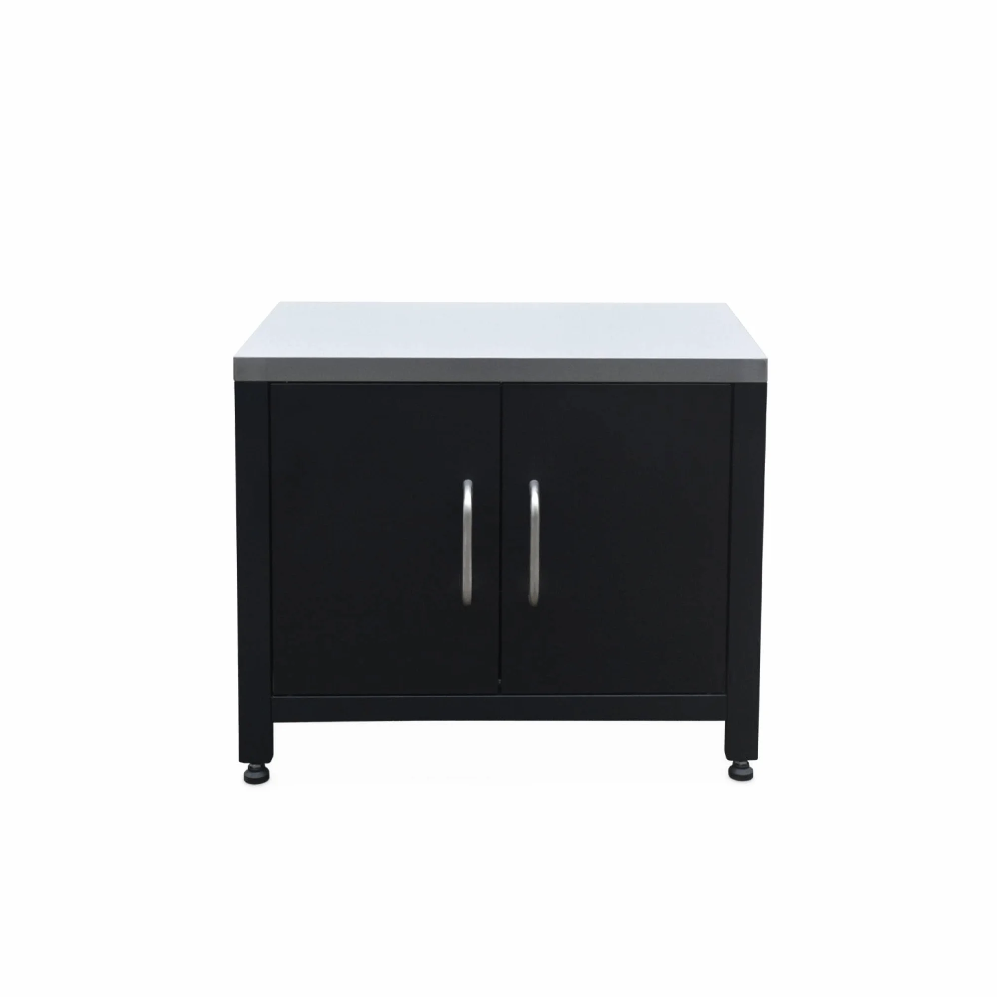 sweeek - Cocina exterior de acero, 80cm, Grimaud, Negro, 52.5x80x69 cm
