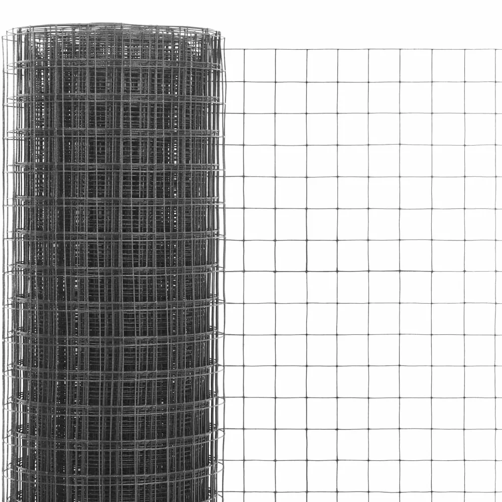 Alambrada de gallinero Acero Revestimiento PVC Gris 25x1 m, Valla Jardin, Malla Metalica, Vallas Metalicas, Vallas De Obra, Rejilla Metalica, Alambre De Espino - 143643