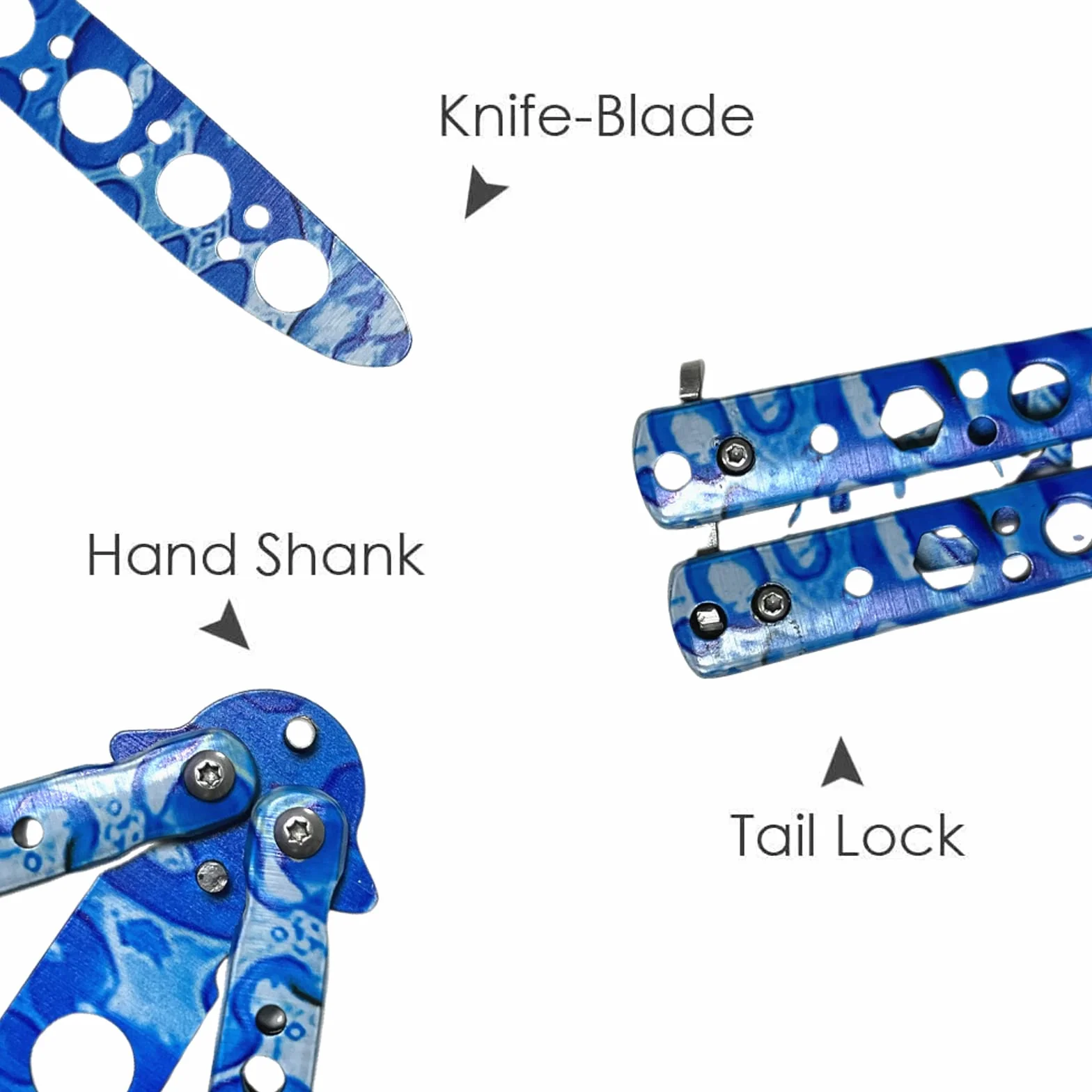 Cuchillo de entrenamiento de mariposas sin afilar para principiantes