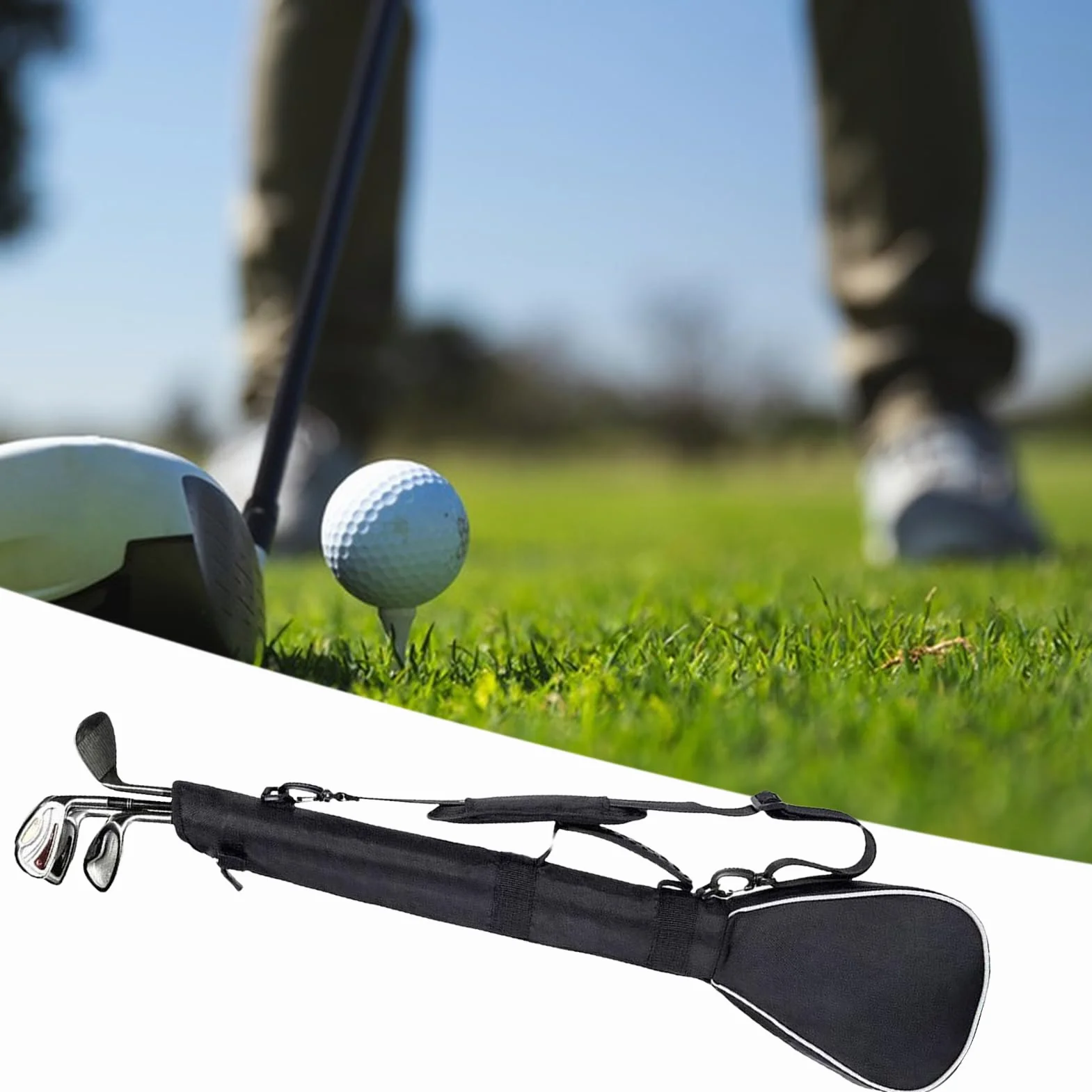 Bolsa de golf ligera de almacenamiento y transporte para palos, organizador resistente para viajes