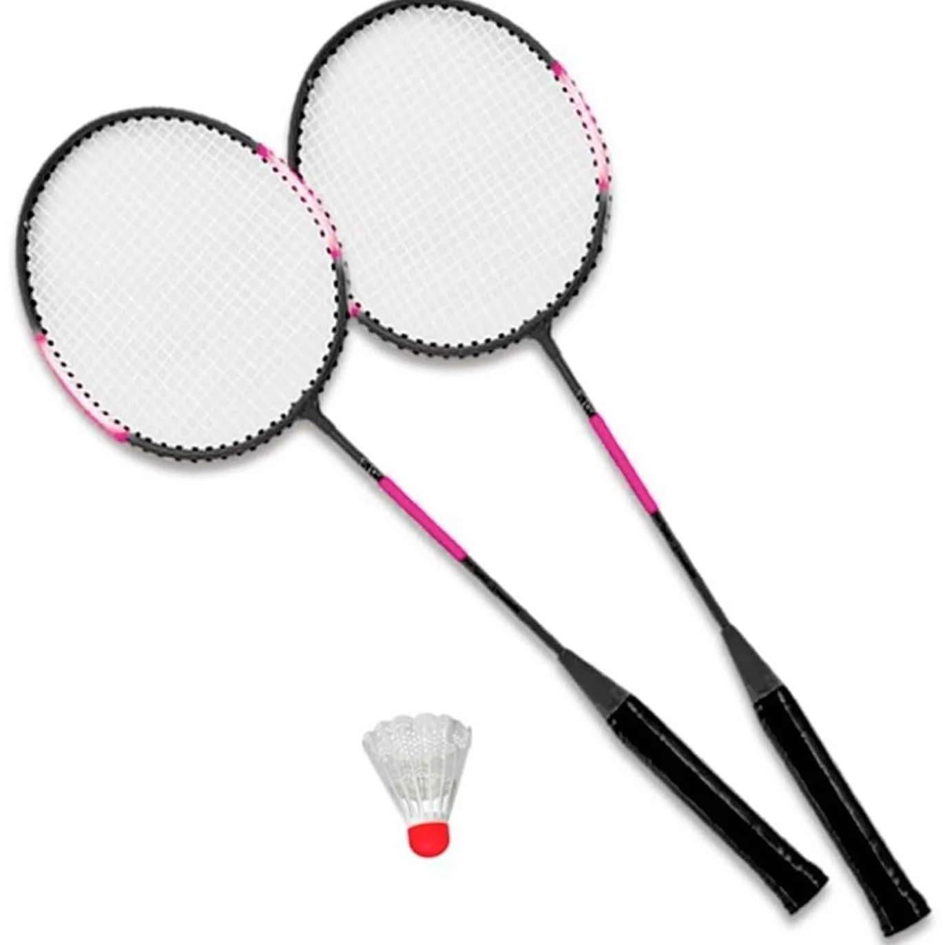 Set de 2 Raquetas de bádminton para niños con Volante y Funda, 66x20 cm, Rosa