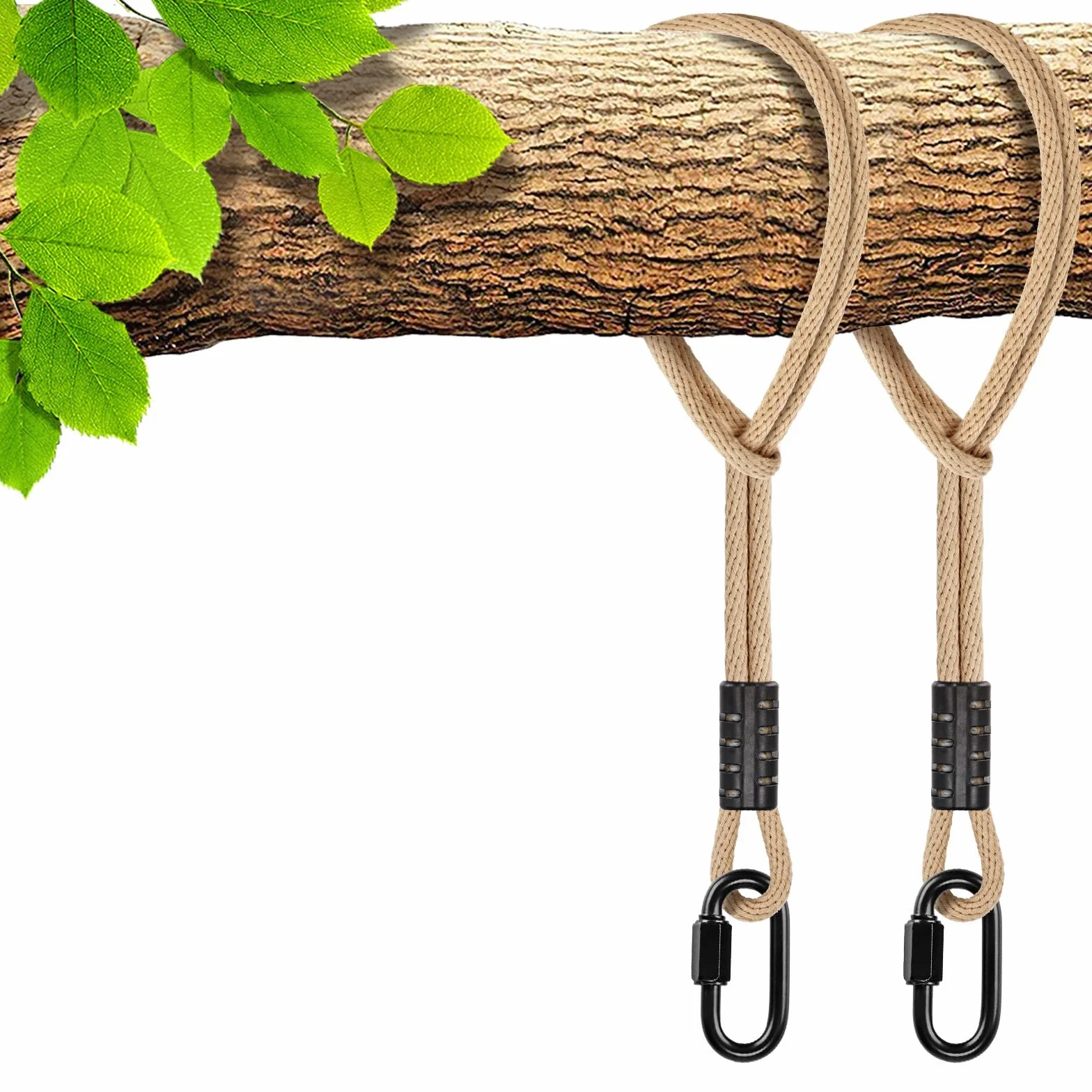SELEWARE 2 cuerdas de accesorios para columpio Dispositivo de suspensión ajustable para silla columpio, con capacidad de carga de 453 kg (120 cm)