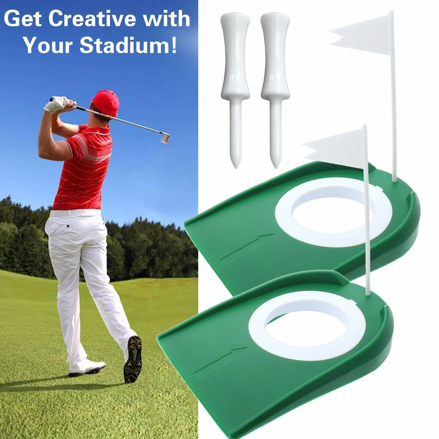 Putters De Golf 2 Piezas Y Picos De Golf 5 Piezas, Ayudas Entrenamiento Golf, Accesorios Práctica Mini Golf Interiores