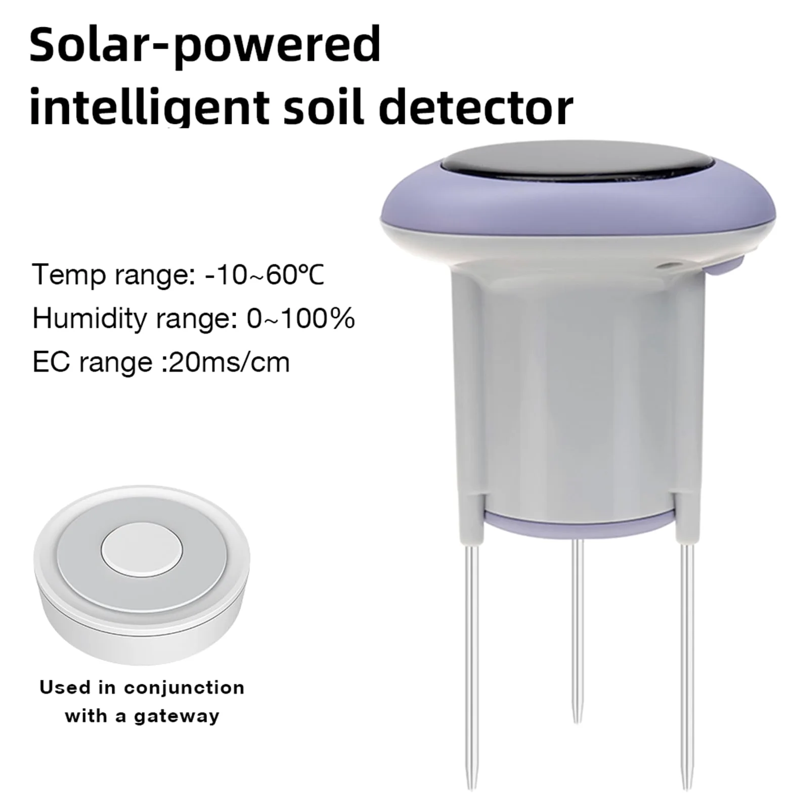 Monitor solar de suelo para plantas, sensores de temperatura, datos históricos, herramienta de jardinería para interiores y exteriores