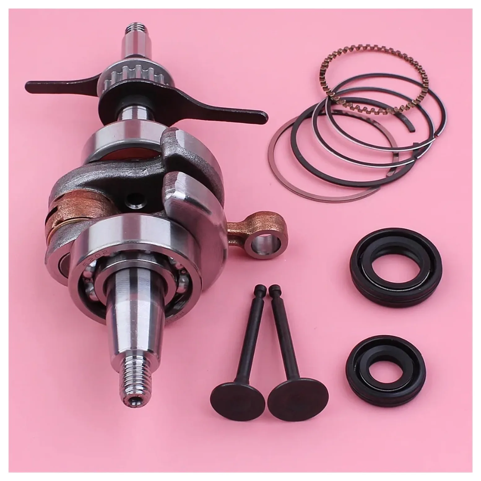 Kit de Juntas de pistón y válvula de Sello de Aceite del cigüeñal for Motor pequeño de cortacésped GX35 de 35 CC y GX 35
