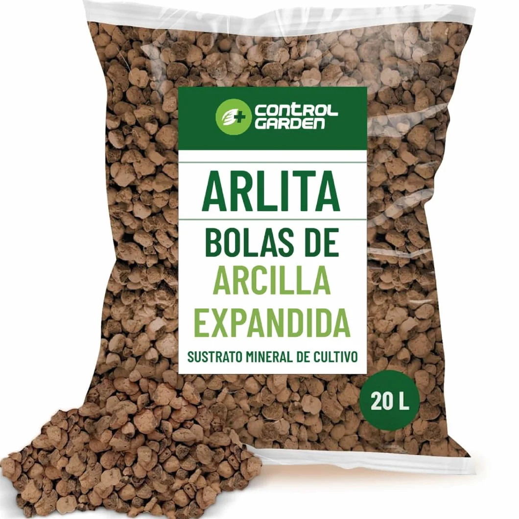 CONTROL GARDEN Arlita 20L | Bolas de Arcilla Expandida | Drenaje para Macetas, Cultivos y Plantas | Fabricado en España