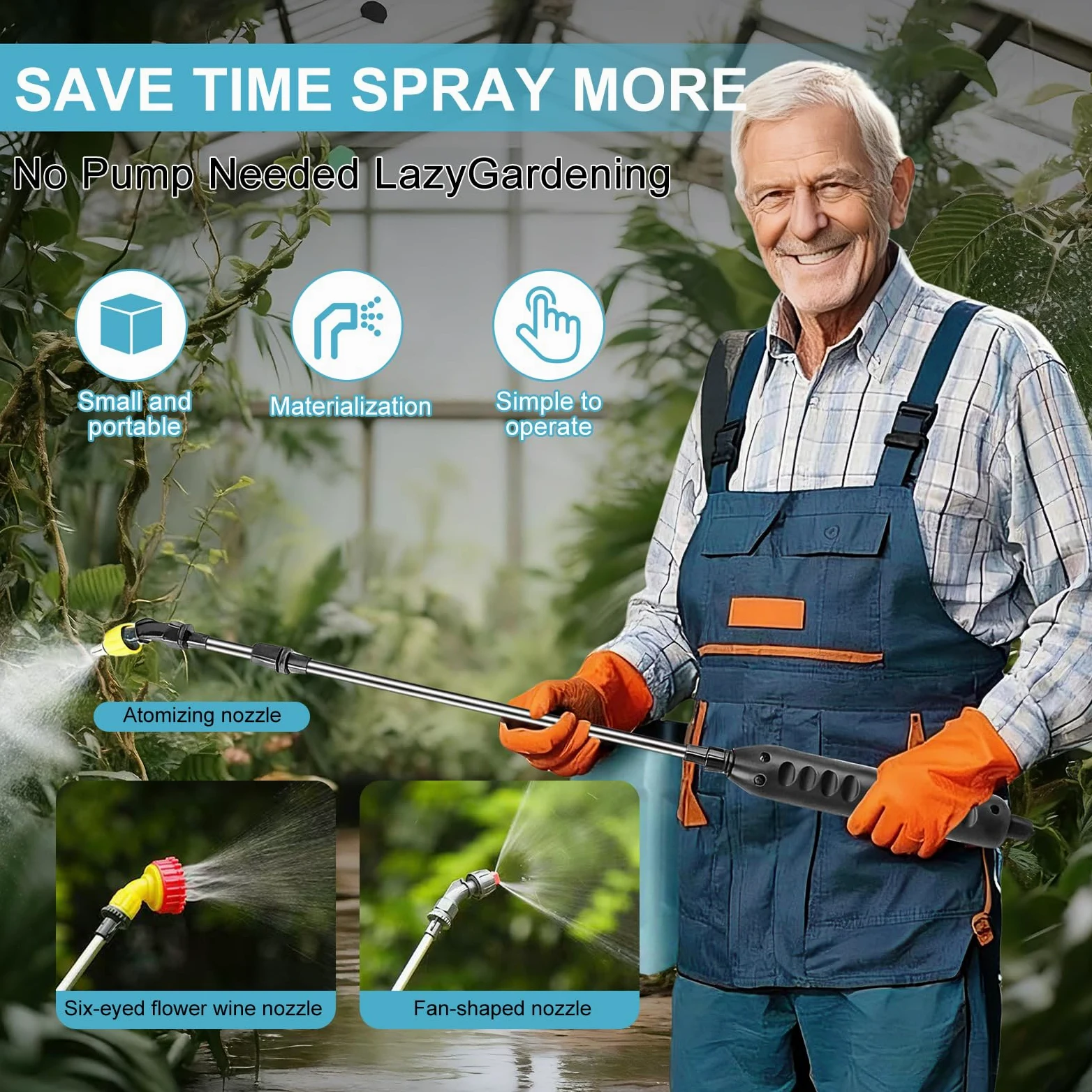 Nikou Pulverizador Electrico de Mochila 12L, Sulfatadora Bateria Pulverizadors Plantas Recargable con 5 Boquillas, Varilla Retráctil, USB, Pulverizador a Presión para Jardín Huerto Riego