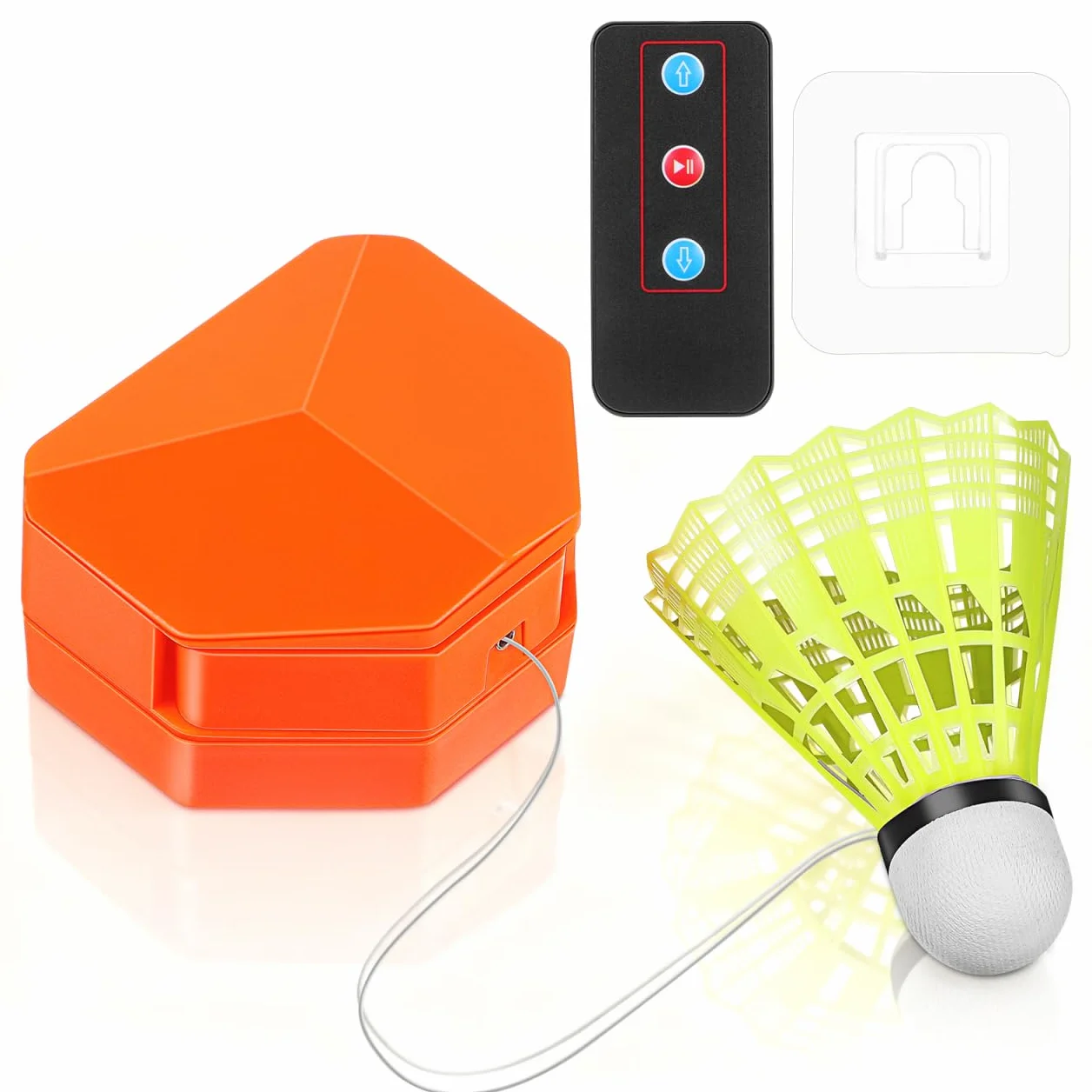 NOLITOY Juego de entrenamiento de bádminton portátil con control remoto y volante de nailon