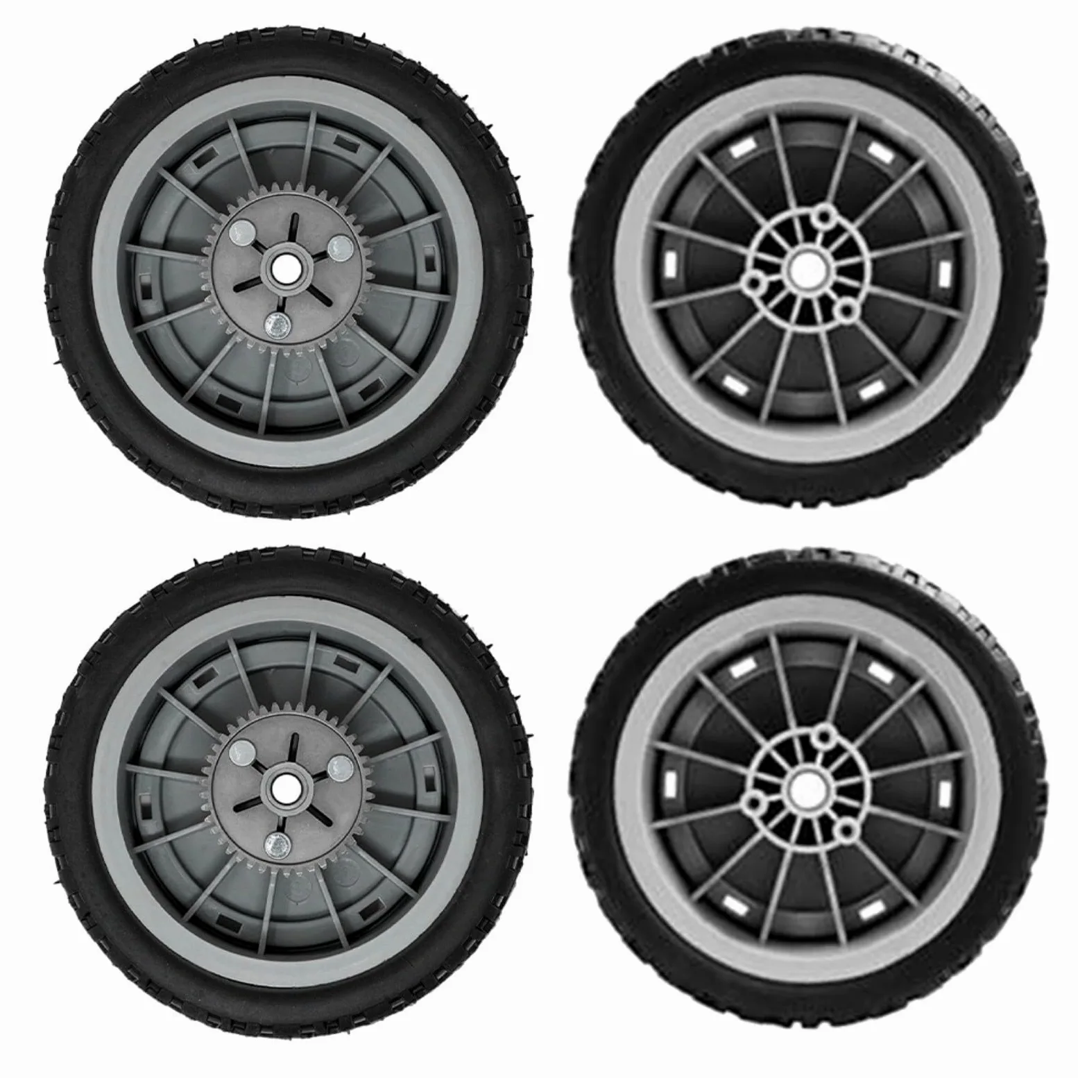 Conjunto de rueda delantera y trasera para cortacésped Toro 107-3708 107-3709, kit de repuesto para modelos 20053-20384, instalación (4 piezas)