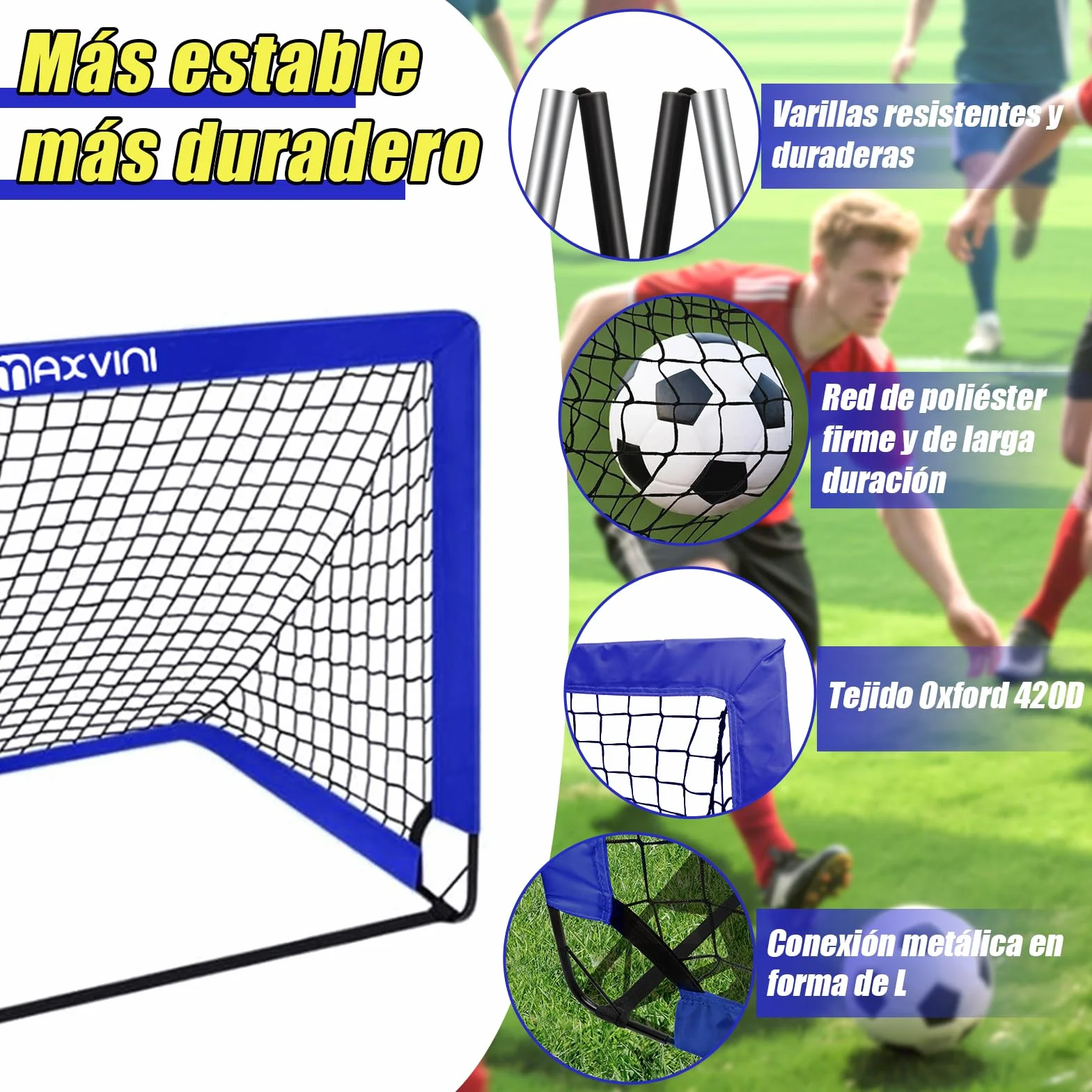 Porterías de Fútbol 90×74×74cm / 182×120×120cm Equipos de Entrenamiento con Bolsa de Transporte