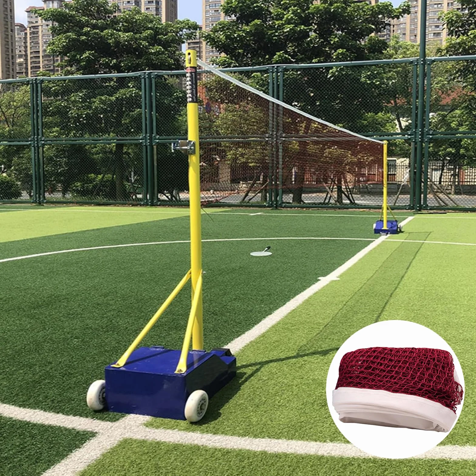 Red de bádminton plegable portátil para voleibol tenis pickleball entrenamiento malla ajustable duradera