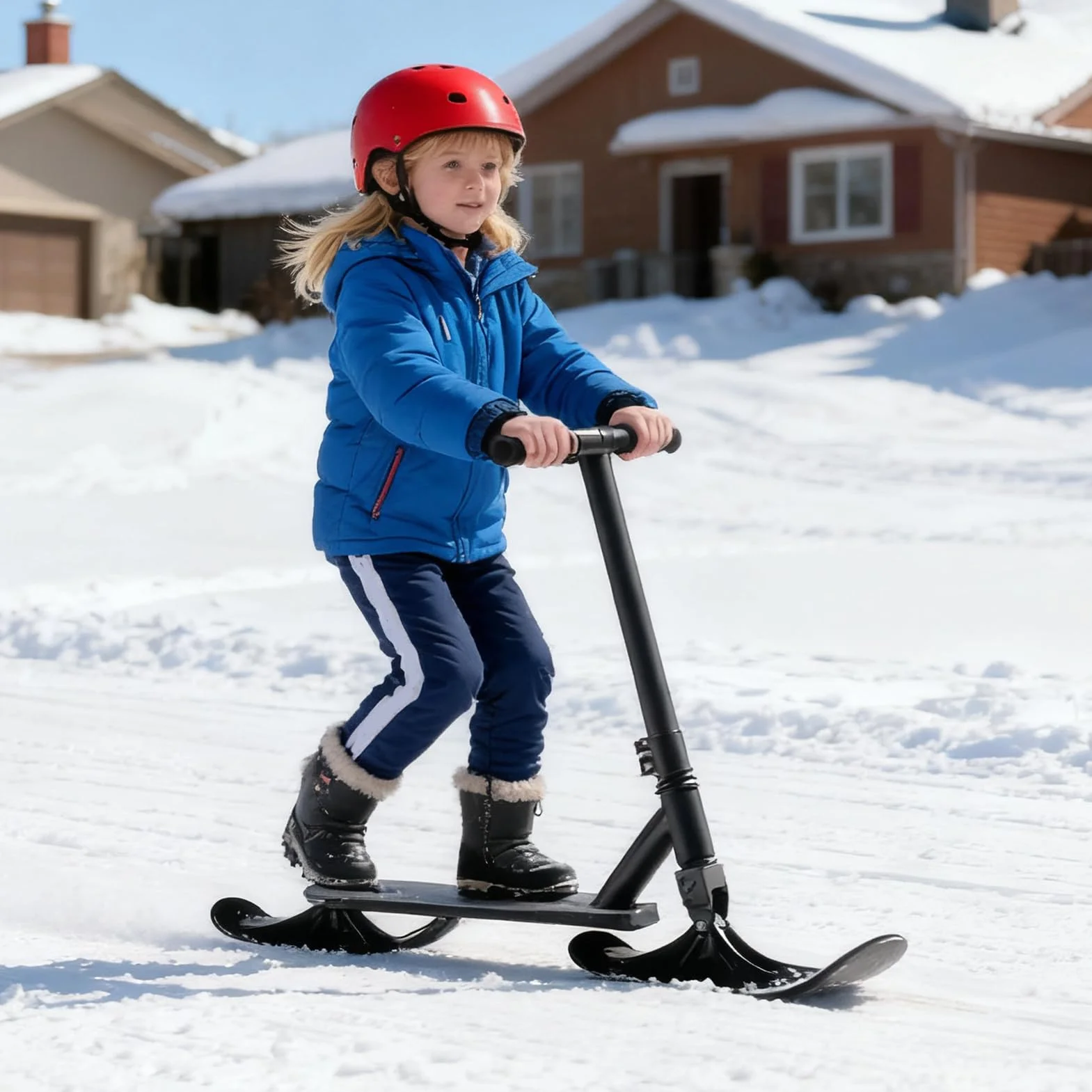 Kit de conversión para scooter de nieve 1 par accesorio deportes invierno trineo esquí
