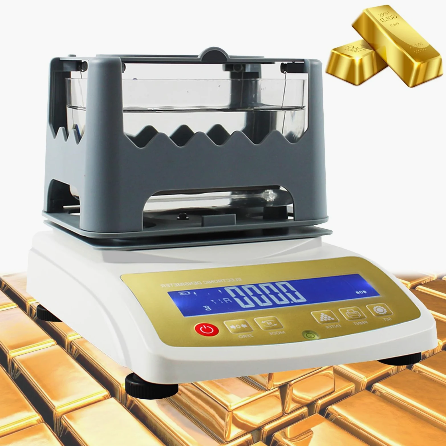 Probador de densidad de metales preciosos, medidor de pureza preciso para lingotes de oro y plata, detector de quilates para verificación de autenticidad