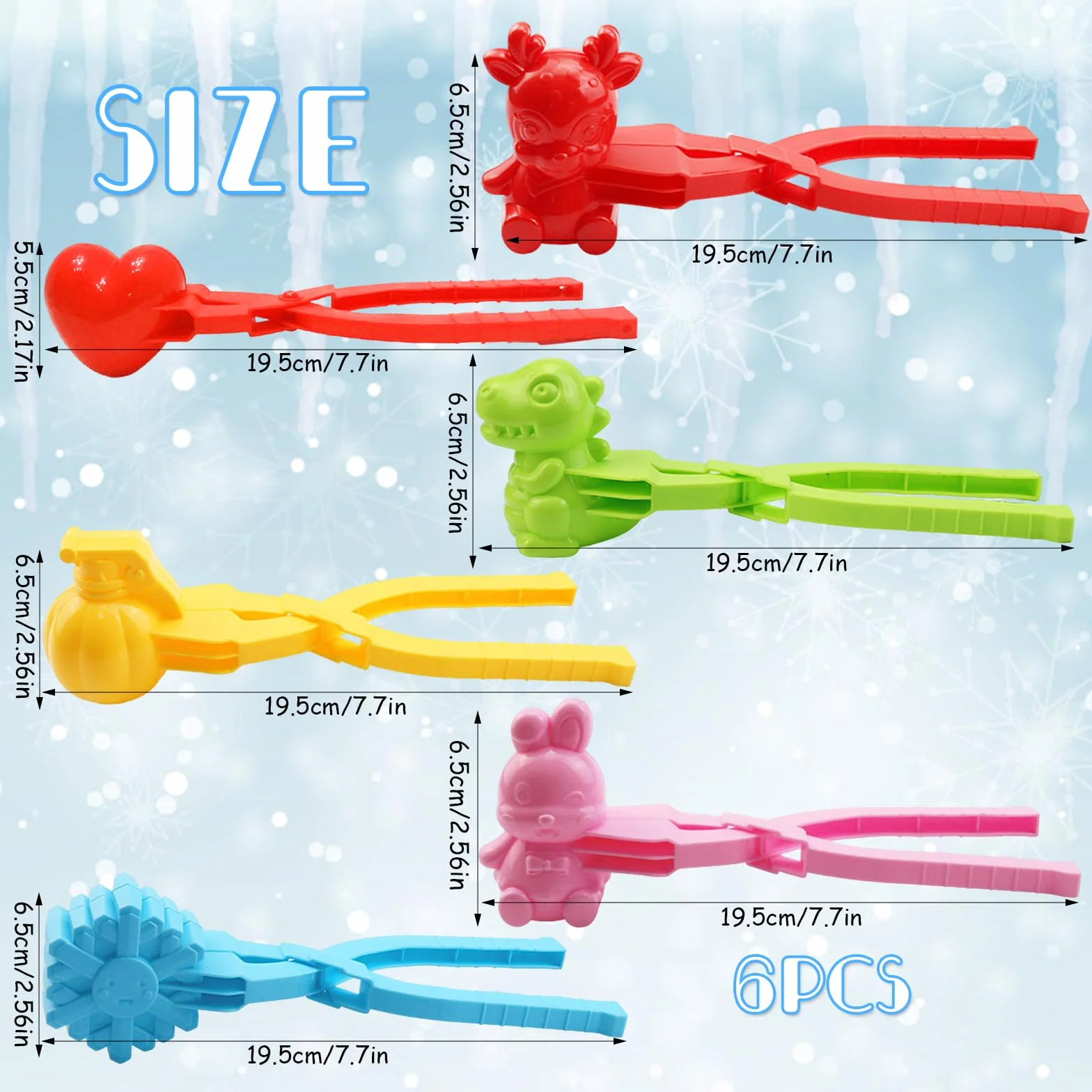 Molde de bolas de nieve 6 pinzas clip para nieve juguetes niños peleas
