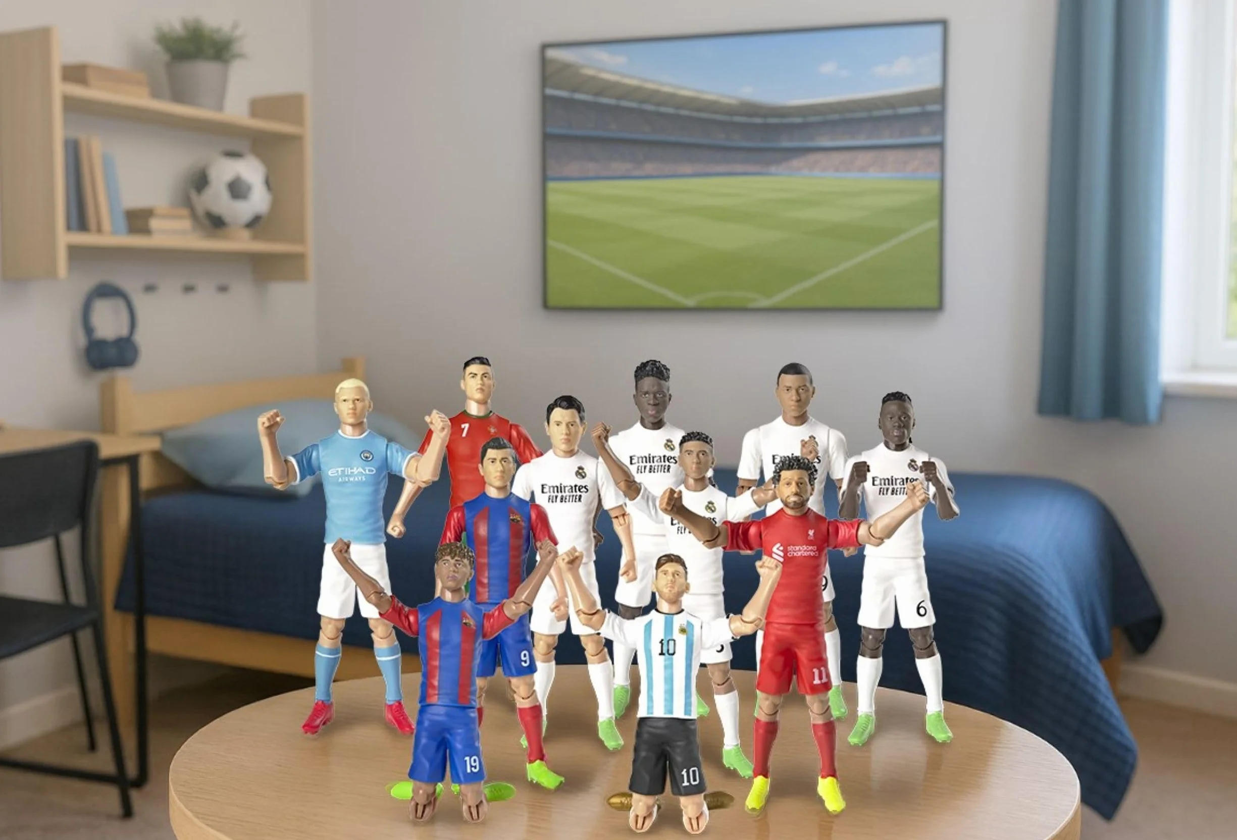 Megableu Ronaldo Figura de fútbol 20 cm articulada con licencia oficial 10 puntos de articulación juguete Portugal