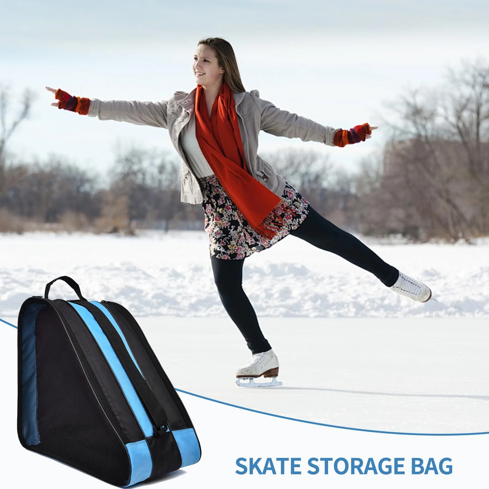 Bolsa para Patines en Línea, Mochila para Patines de Hielo, Apta para Hielo y Patines
