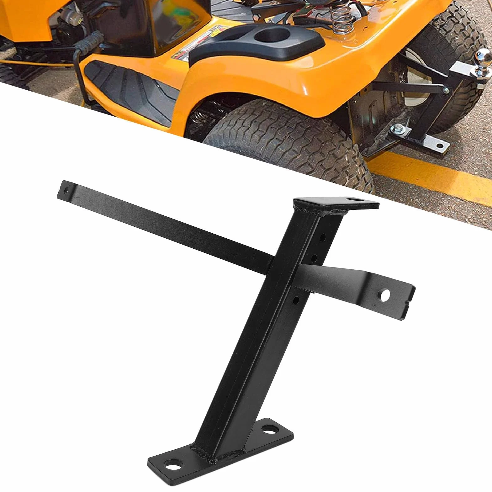 Enganche de Remolque para Cortacésped, Kit de Enganche para Cortacésped Garden Lawn Pro, Acabado con Recubrimiento en Polvo Negro, Enganche de Tractor de Jardín Multifunción de