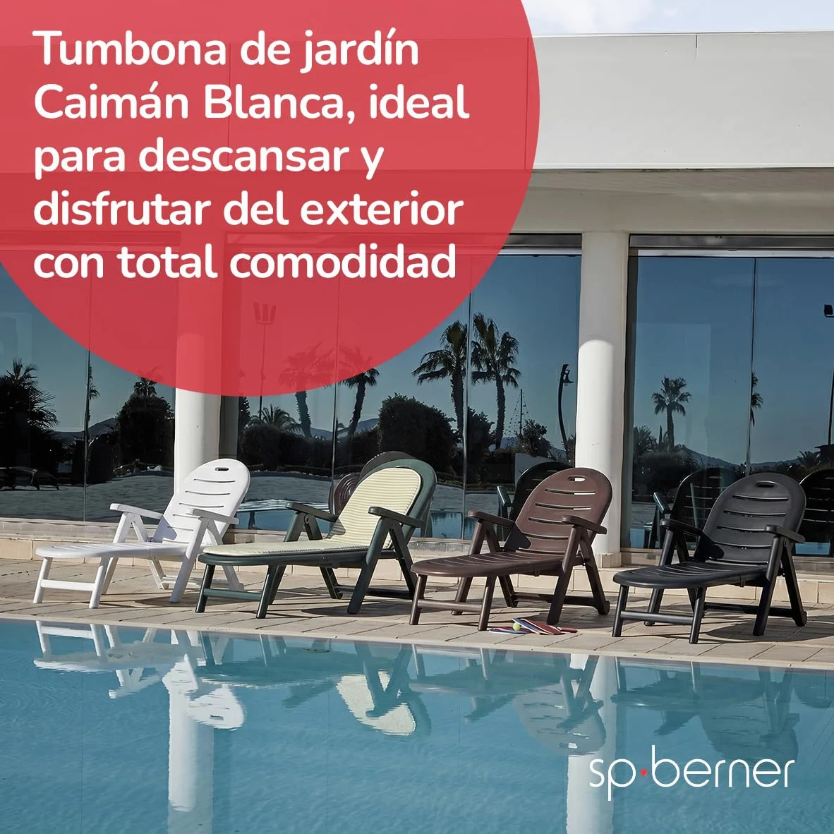 SP Berner Tumbona de jardín Caiman Blanca