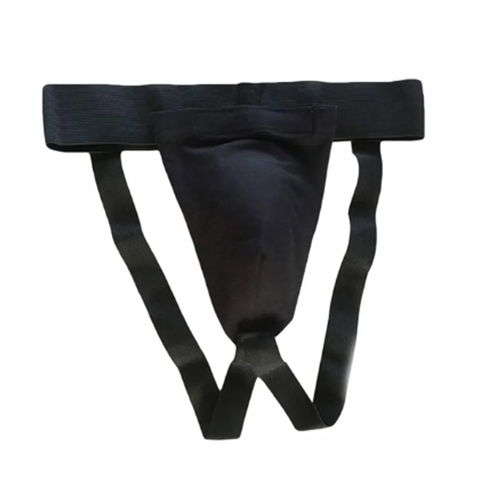 Anwangda Protector de ingle para hombres Muay Thai Kickboxing MMA negro talla L