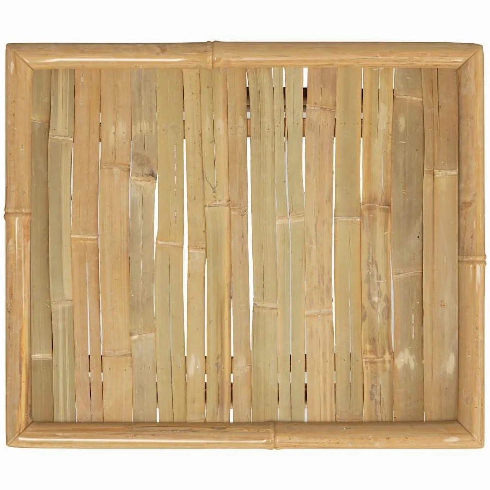 Mesa de jardín de 65 x 55 x 30 cm, bambú, colores naturales, robusta mesa auxiliar para exteriores, muebles de jardín duraderos, fácil limpieza