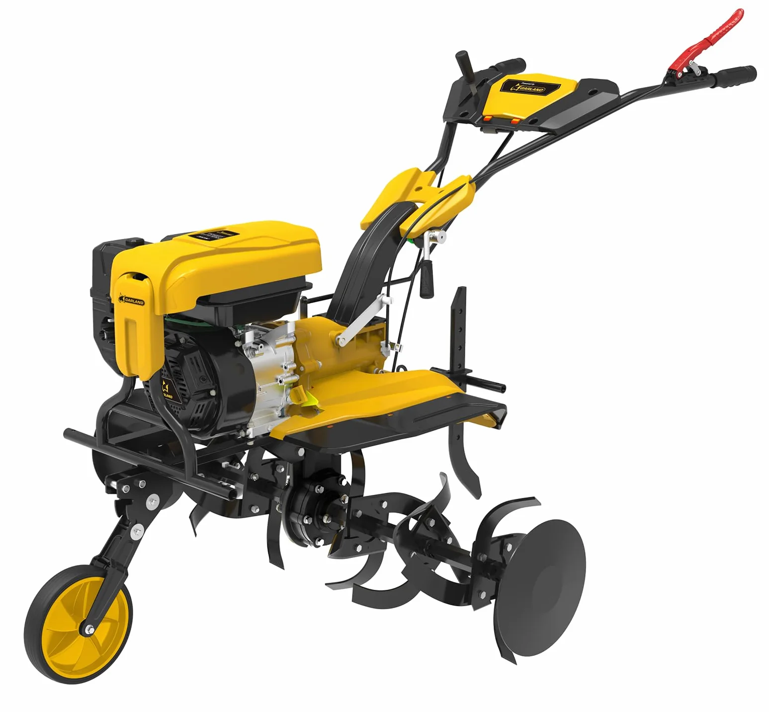 GARLAND Donkey 8116 NRQG-V24 - Motoazada Gasolina 4T 225cc, 116 cm Ancho de Trabajo, transmisión Directa, 6 Fresas con Eje Hexagonal, Discos protegeplantas, labranza Profesional.