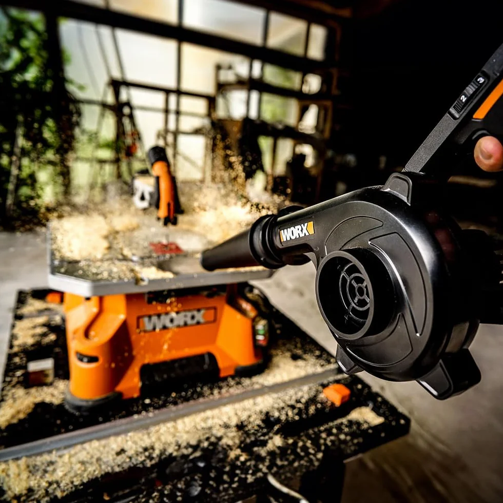 WORX Soplador Ligero 20V Máx. | PowerShare | WX094.9 | No Incluye batería ni Cargador| | 3 velocidades, ergonómico y Potente | Ideal para soplados de Taller Negro
