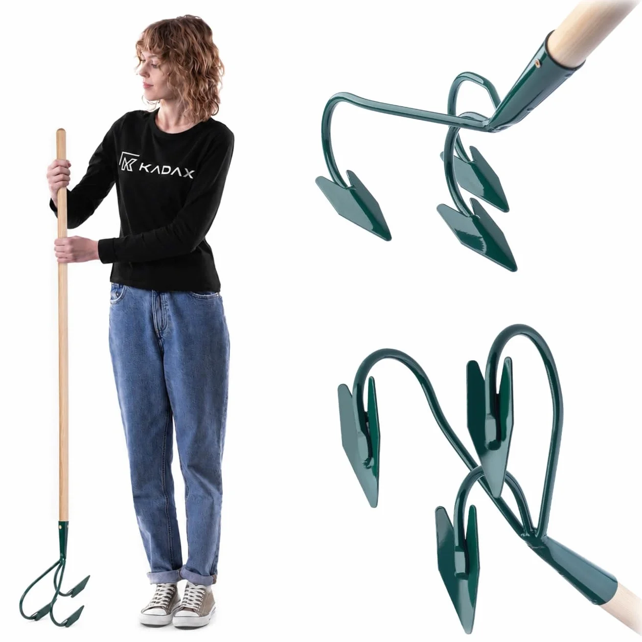 KADAX cultivador, Garra de jardín, azada de jardín para aflojar la Tierra, cultivador para el jardín, cultivador Manual de Metal, Garra de Flores, Accesorios de jardín, rastrillo de Flores