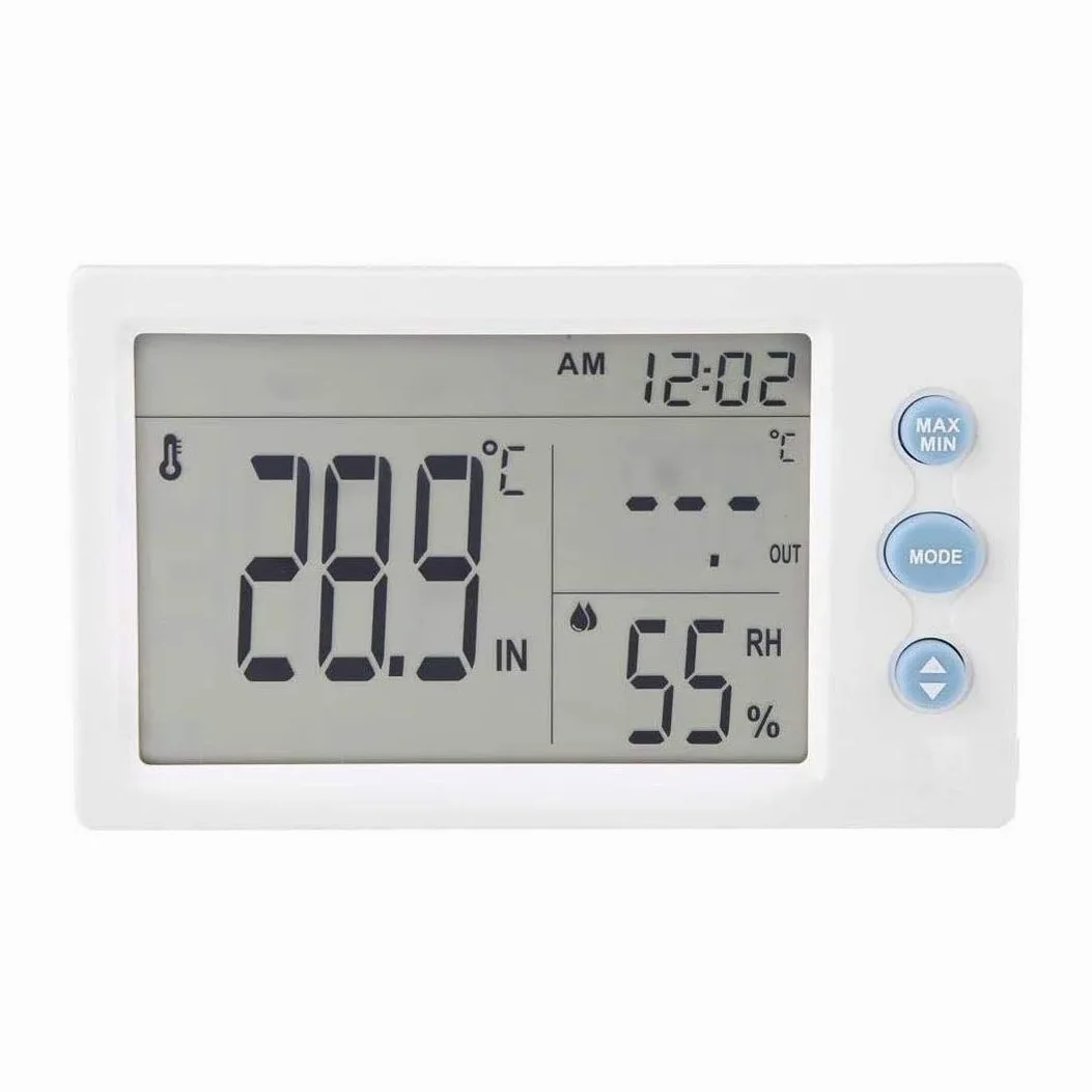 LCD Termómetro Digital Higrómetro Temperatura electrónica Medidor de Humedad Estación meteorológica Reloj de Interior Termómetro de Sala de Exteriores