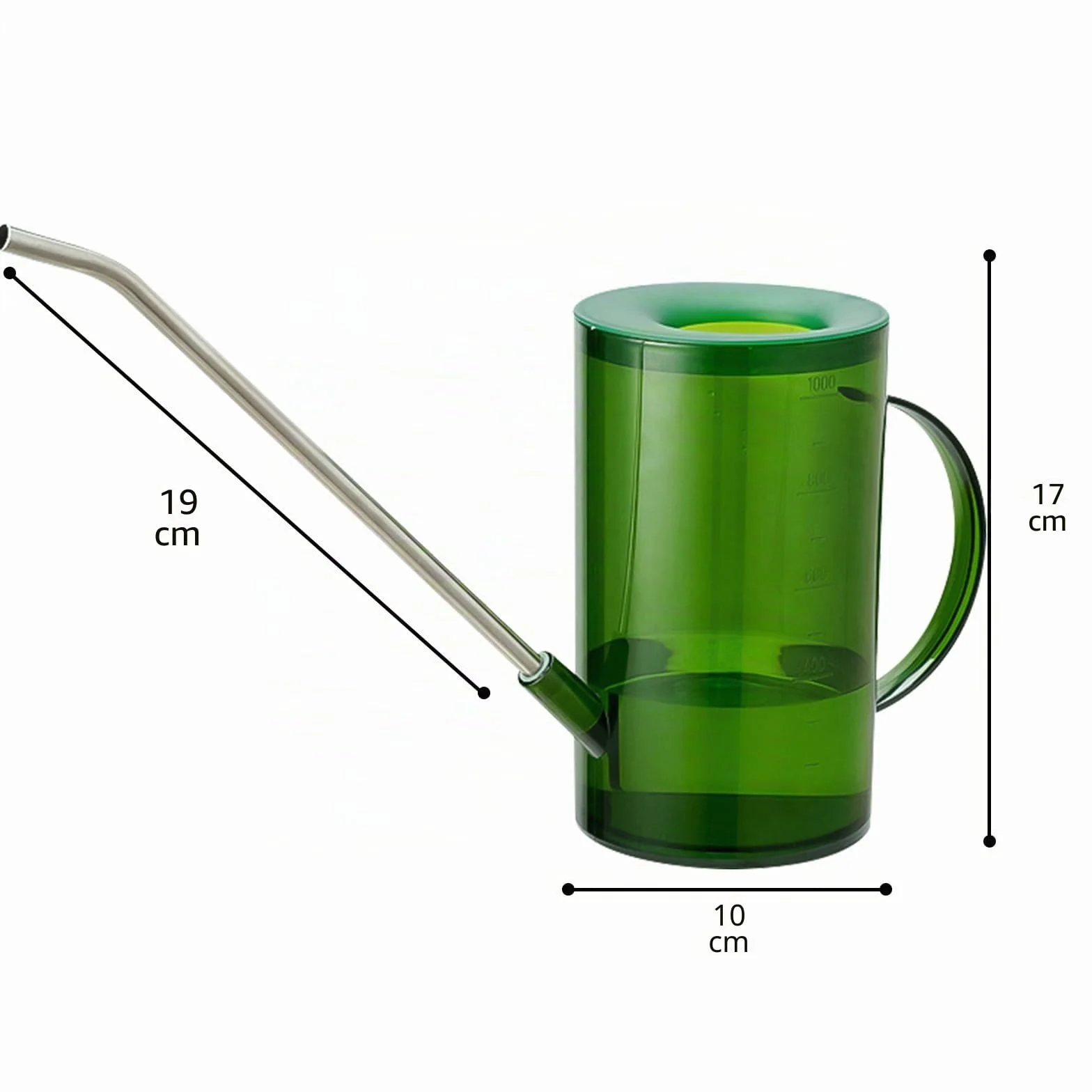 Regadera para Plantas de Interior con Pico Largo, Regadera para Plantas, Regaderas Pequeñas, Regaderas de Interior para Plantas de Interior, Flores, Suculentas 1L / 34oz (Verde)
