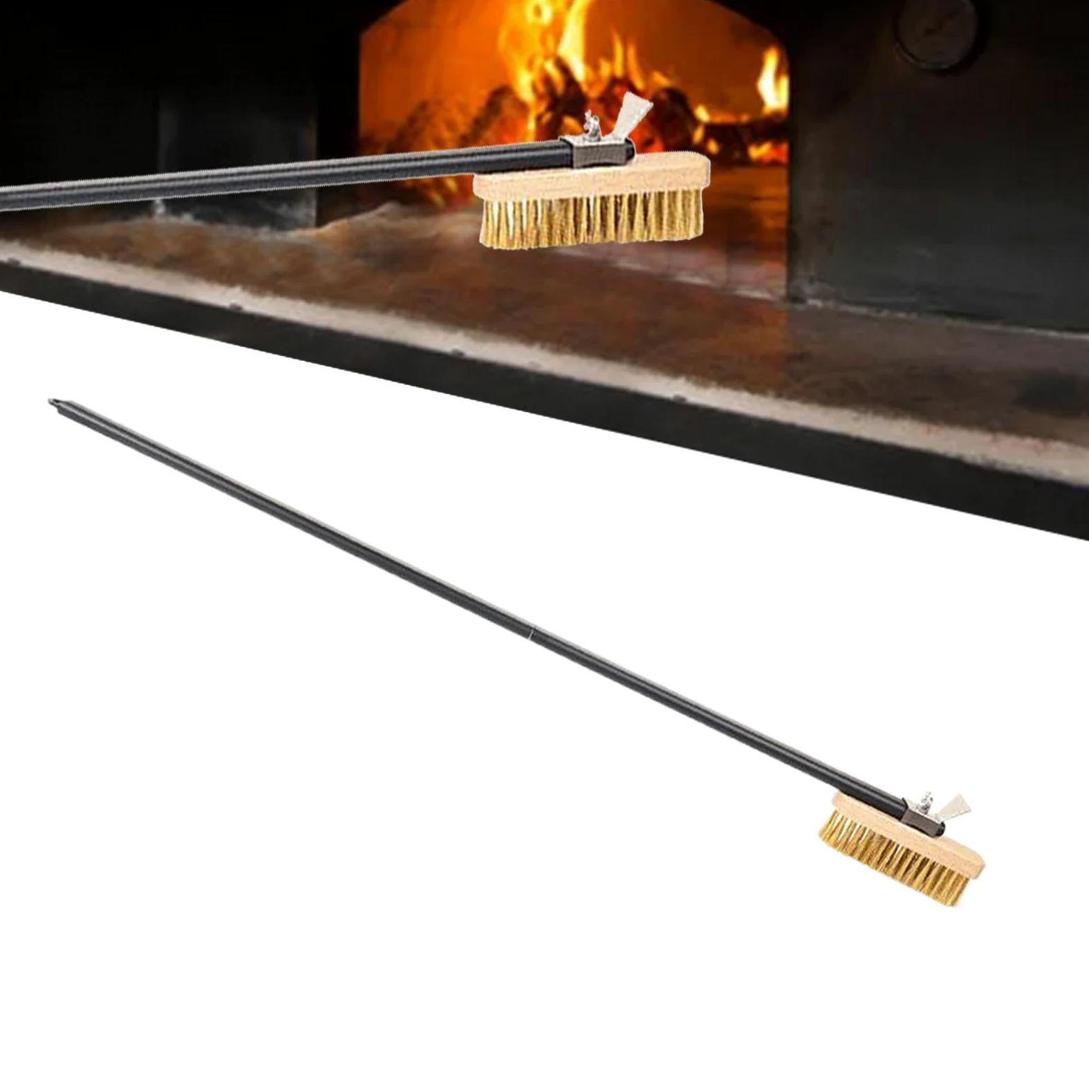 Cepillo de horno con raspador de piedra Raspador De Acero Inoxidable Con | Resistente Al Calor Y Altas Temperaturas Rascador inoxidable resistente al óxido para limp