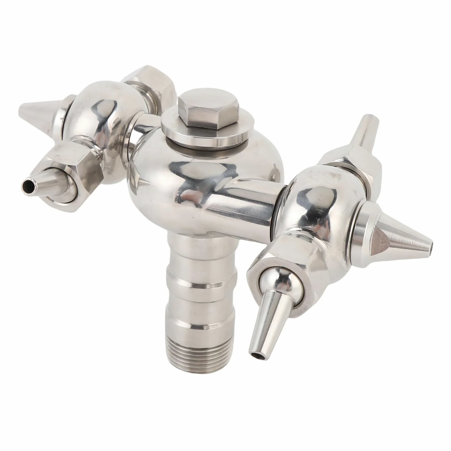 304 Bola de Pulverización de Limpieza de Acero Inoxidable de Acero Inoxidable 360 °, Lavadora de Tornillo de Rosca Masculina DN25, 2-16 Rpm, Retivado de Retroceso, sin ángulo