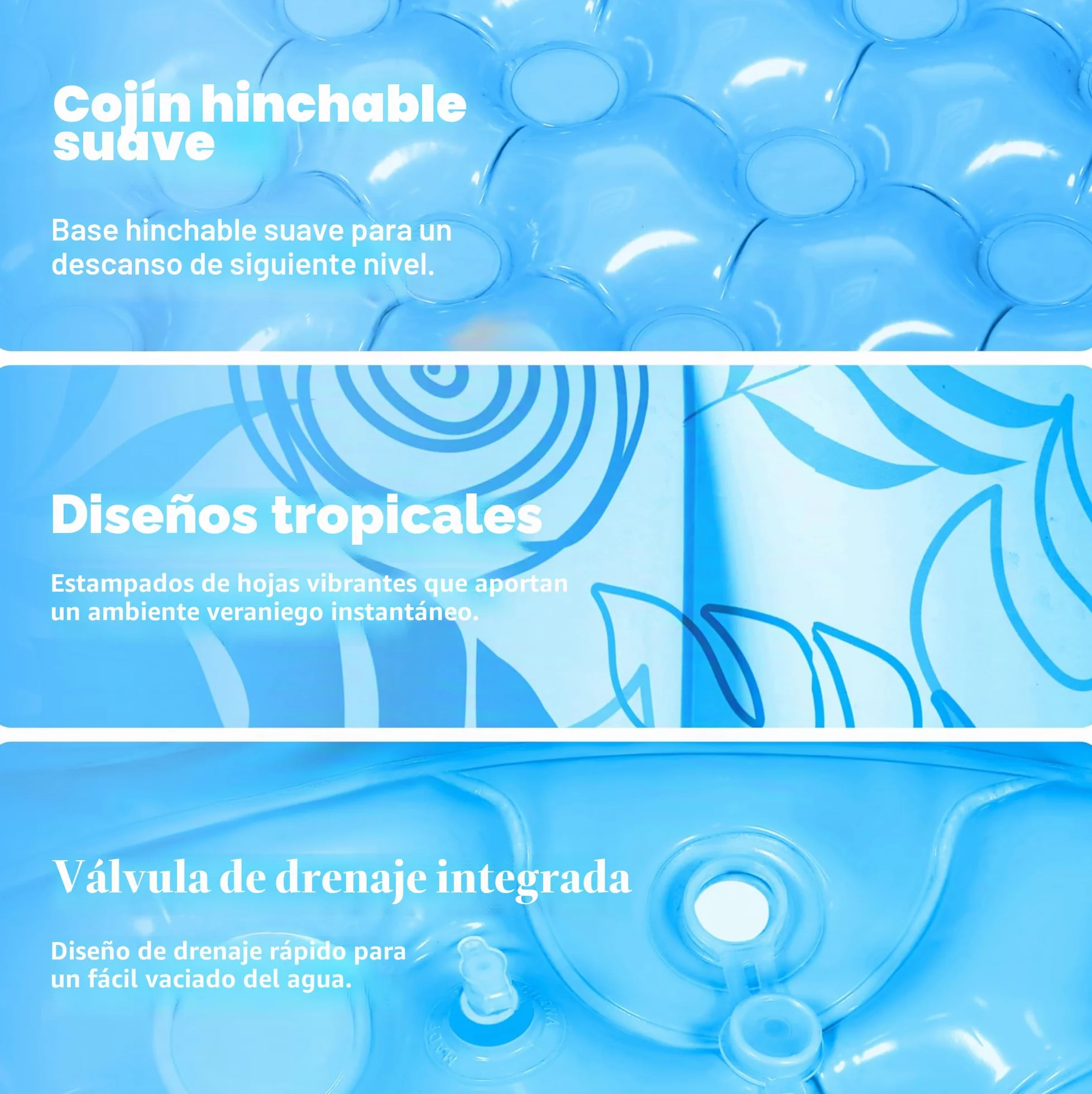 SLOOSH Piscina hinchable de 5,5 x 20 pulgadas (167,6 x 50,8 cm), piscina familiar inflable con respaldo cómodo, ideal para fiestas acuáticas de verano en el jardín, en el césped, color azul