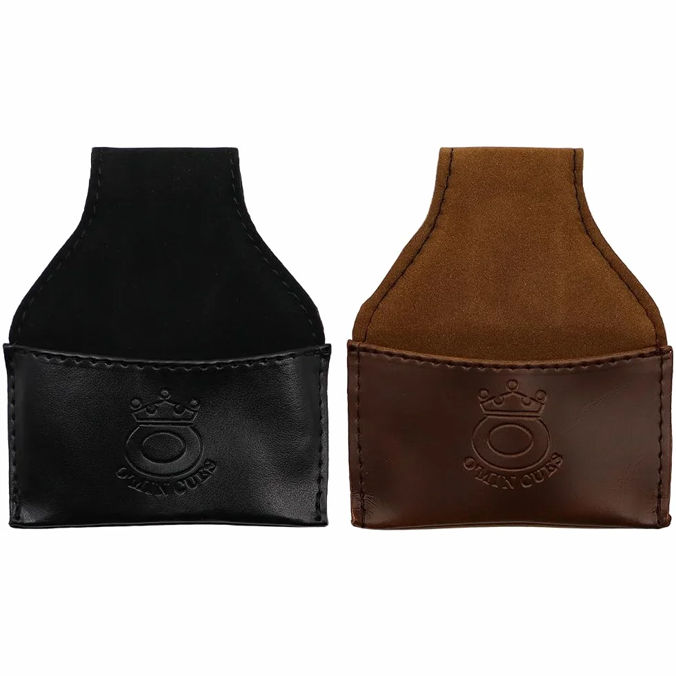 Bolsa de Tiza de Billar Portátil, Bolsa de PU, Negro y Marrón