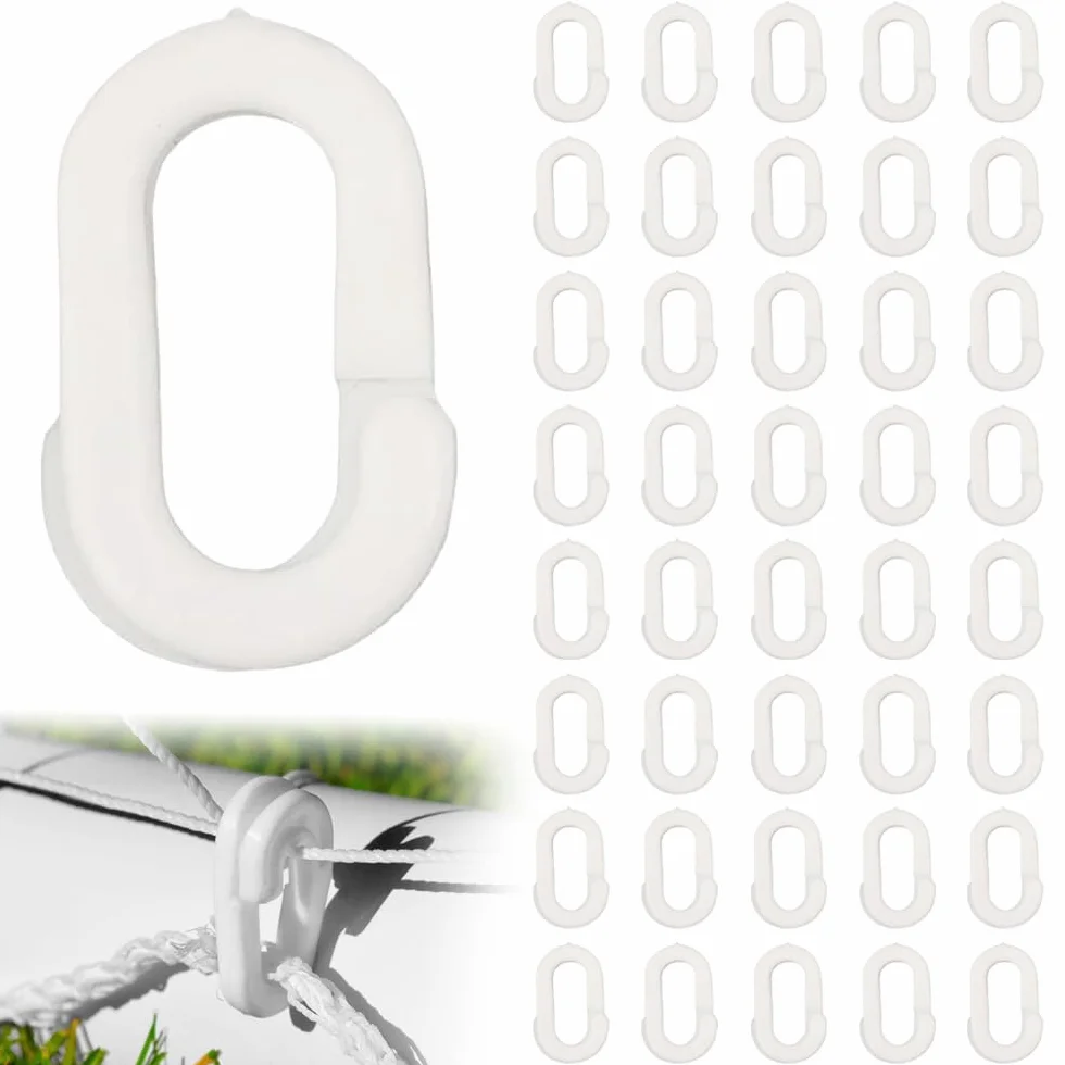 Accesorios de Portería de Plástico Blanco 40 Piezas, Clips de Red de Fútbol
