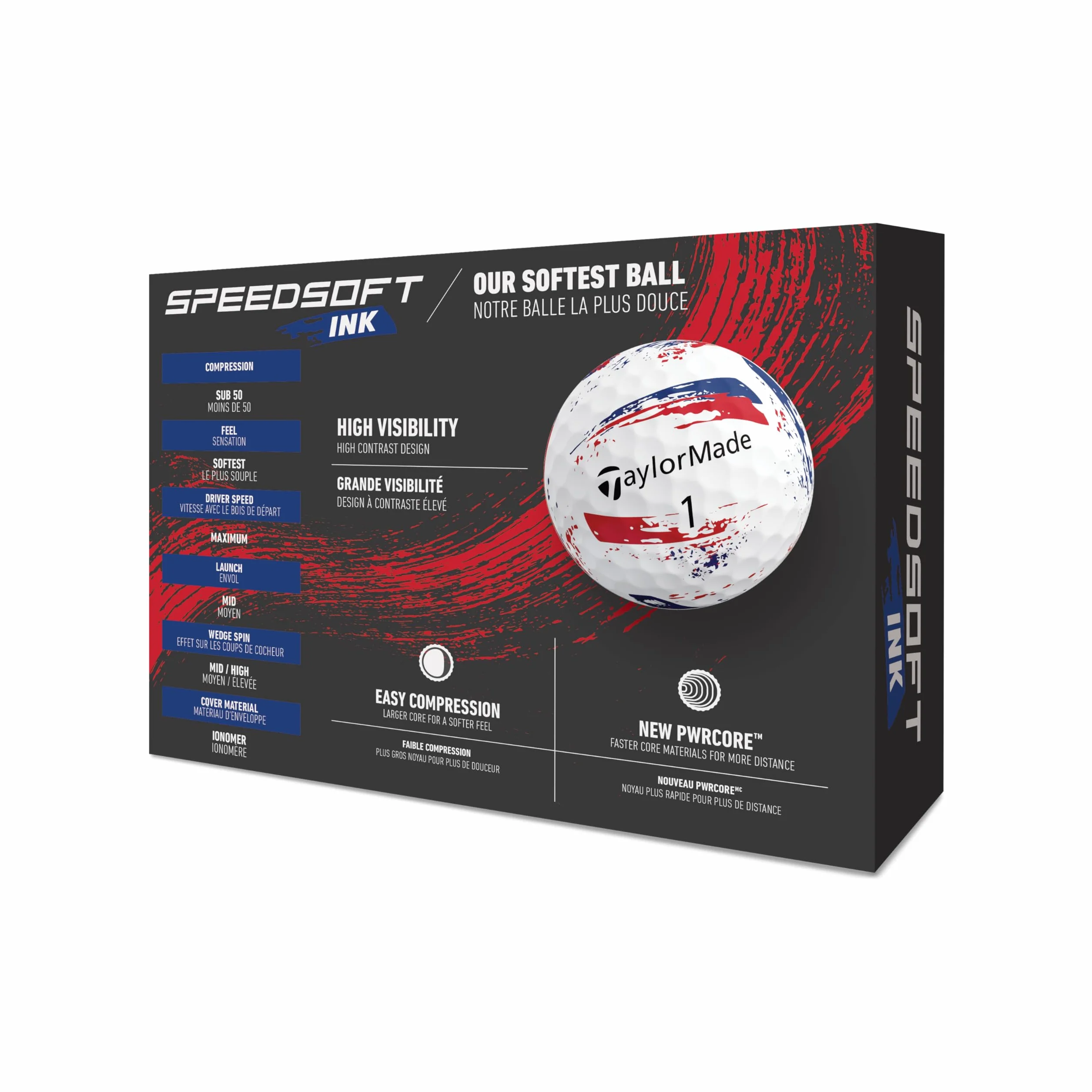 TaylorMade TM26 SpeedSoft Ink Pelotas de Golf 12 Unidades
